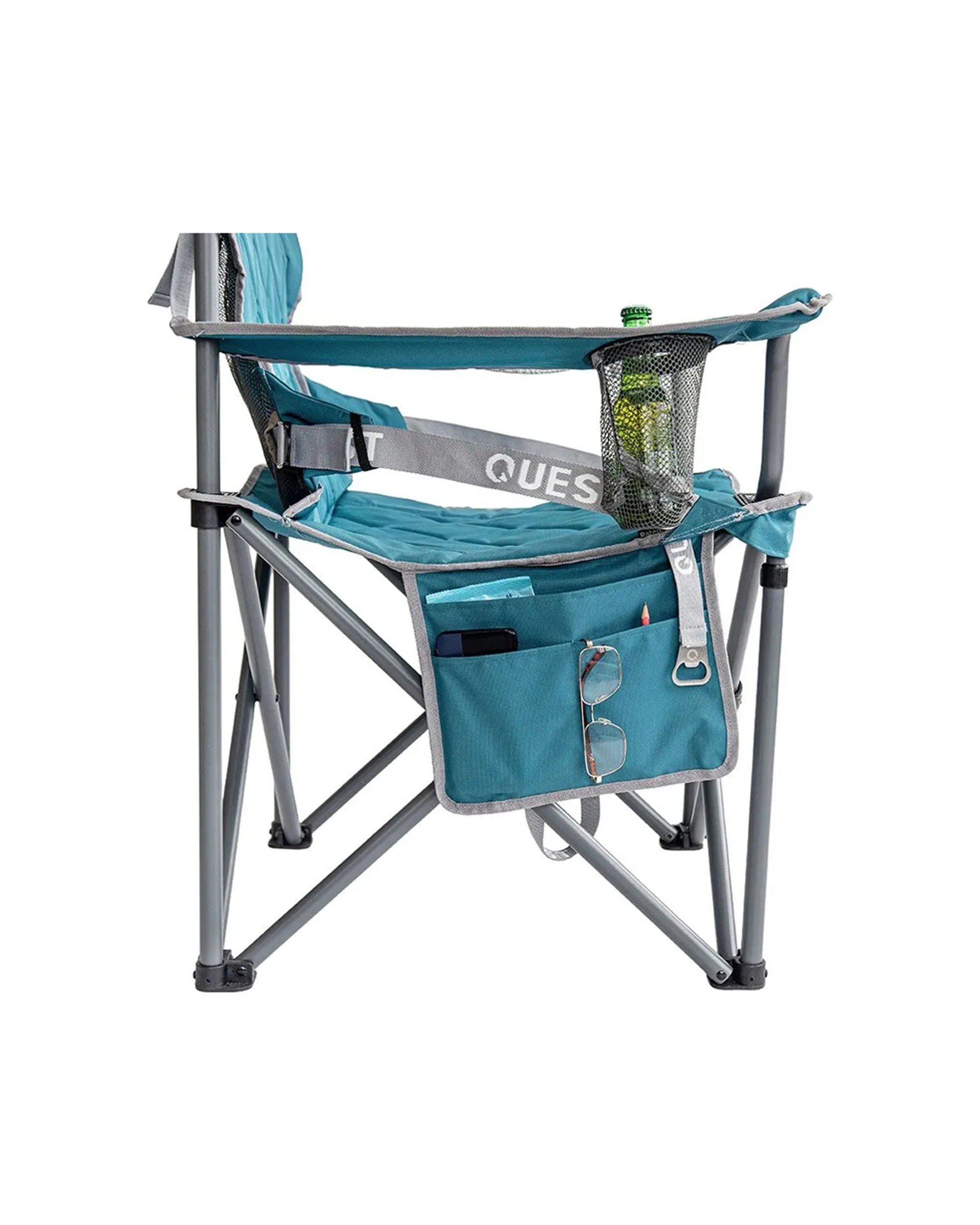 6 Quest Big Easy Camp Chair Aluminium Frame 200kg Capacity Armrests - Blue, 6 of 9