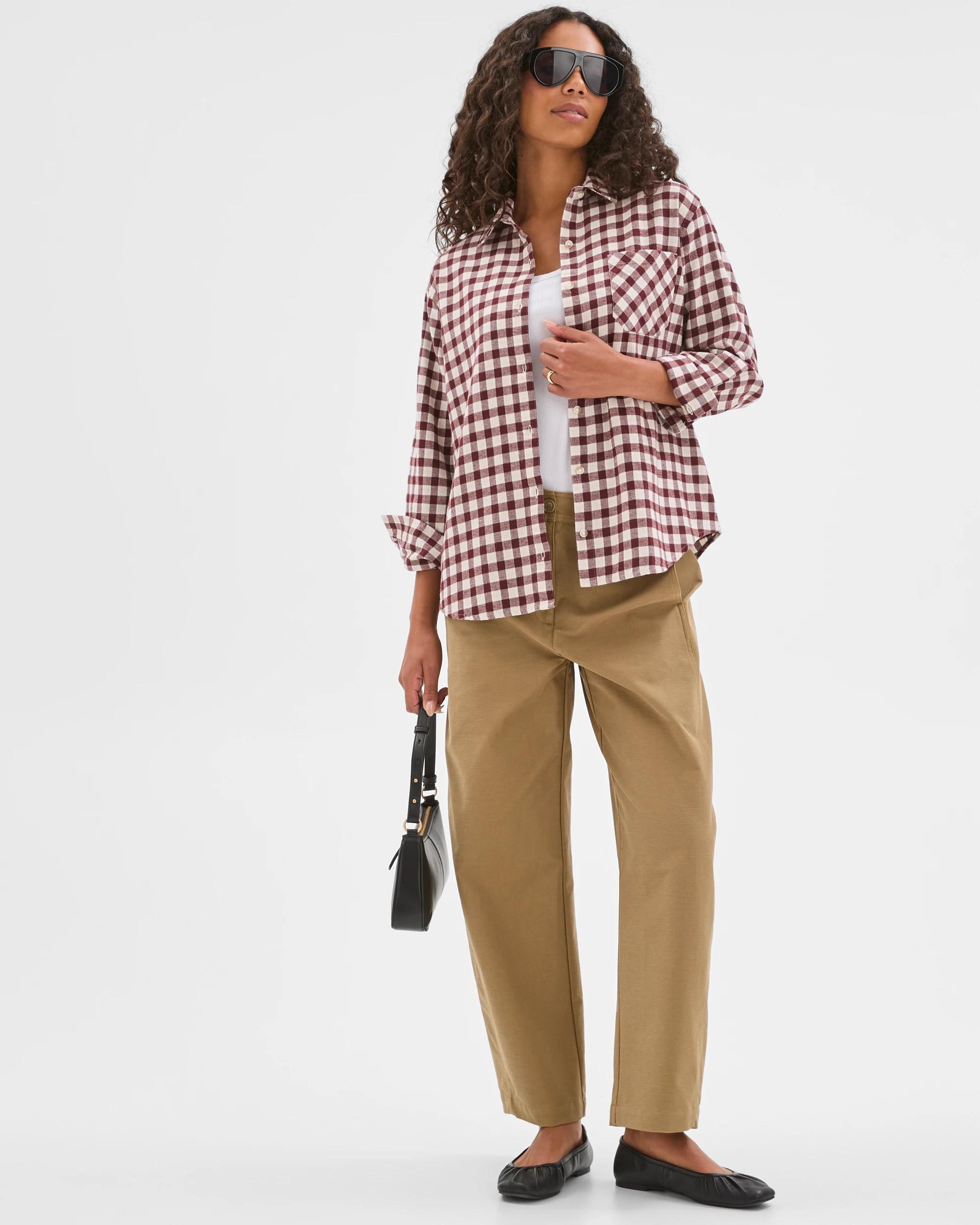 1 Target Woman Long Sleeve Check Shirt RED CHECK, 1 of 7