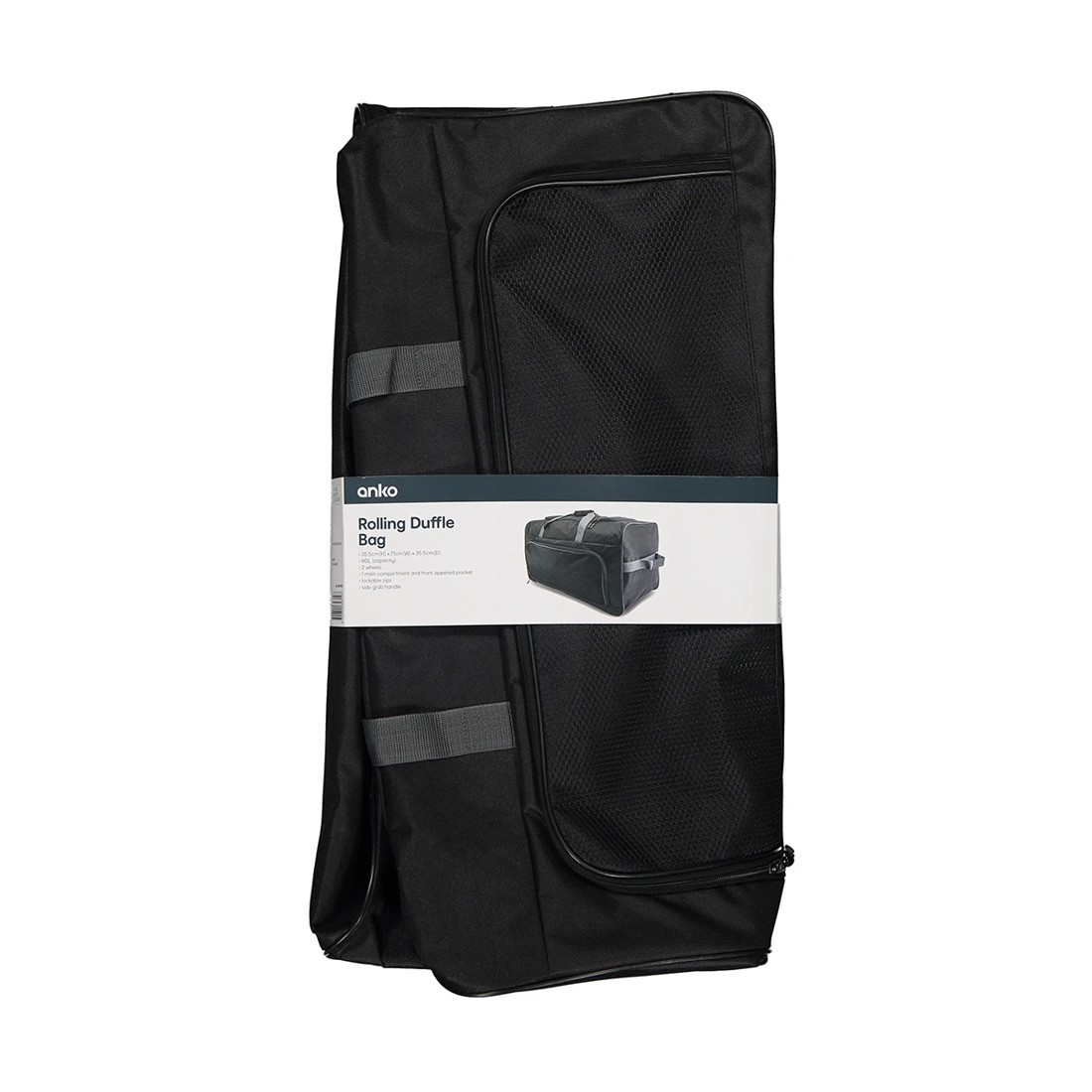 8 Large Duffle Bag with Wheels - Black, 8 of 8