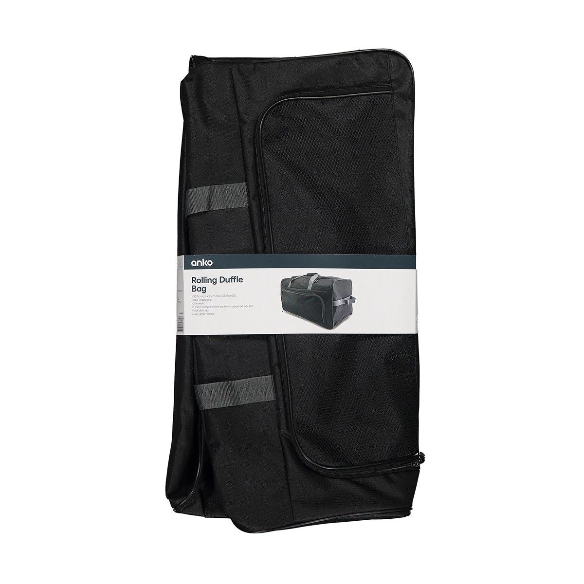 8 Large Duffle Bag with Wheels - Black, 8 of 8