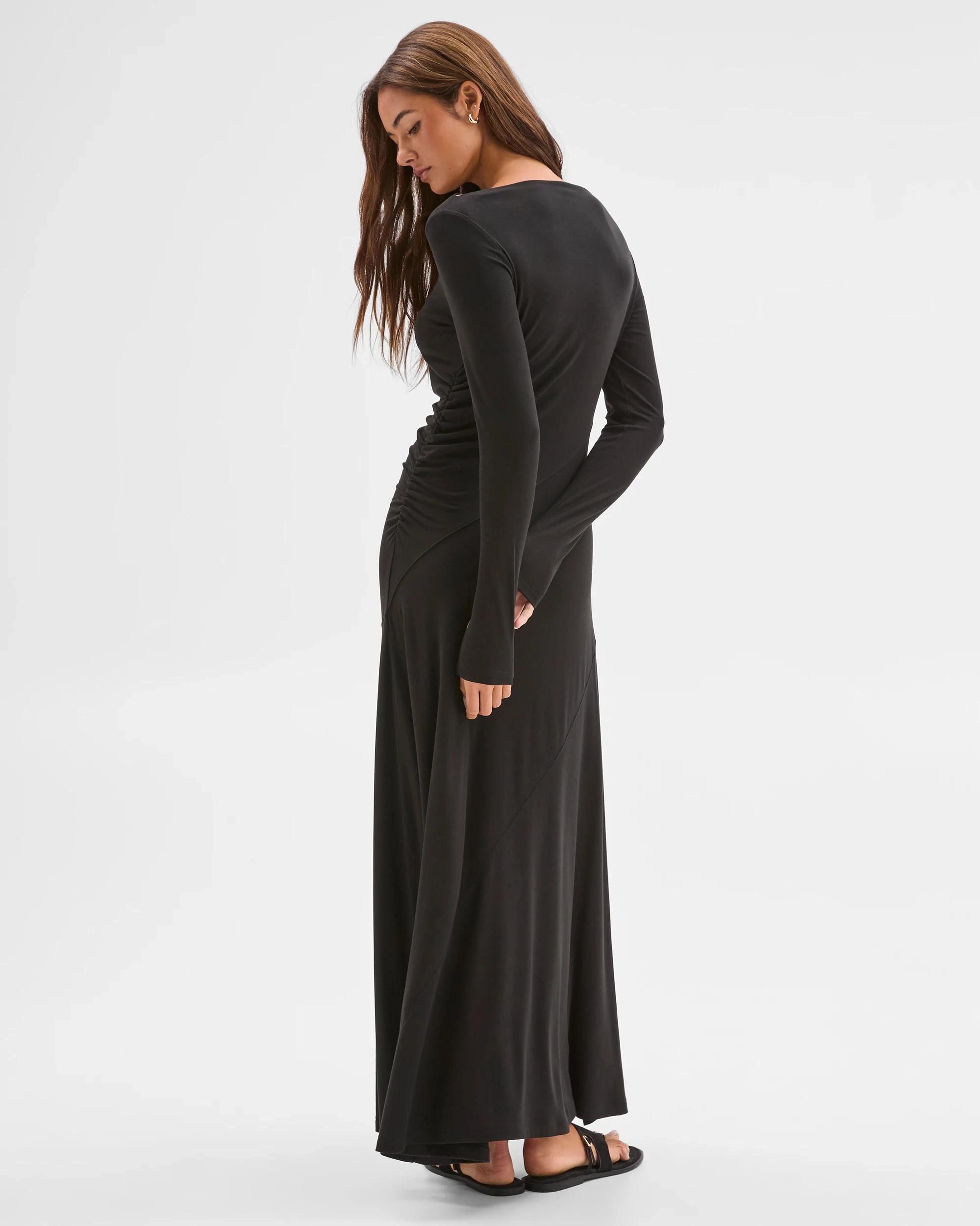 6 Lily Loves Drape Maxi Dress BLACK, 6 of 6
