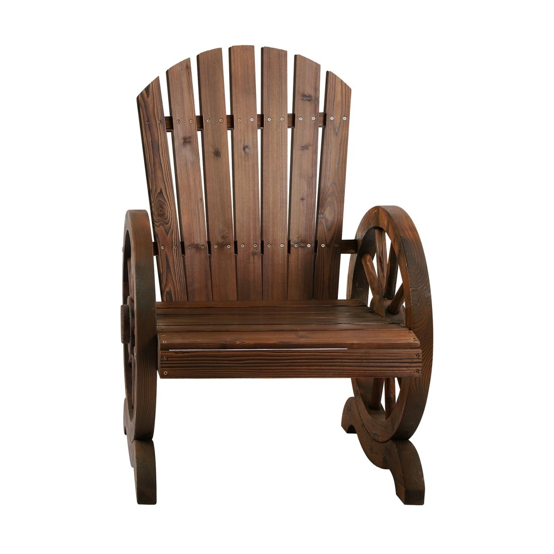 9 Alfordson Outdoor Wagon Wheel Chair Garden Wooden Seat Patio Lounge - Charcoal, 9 of 10