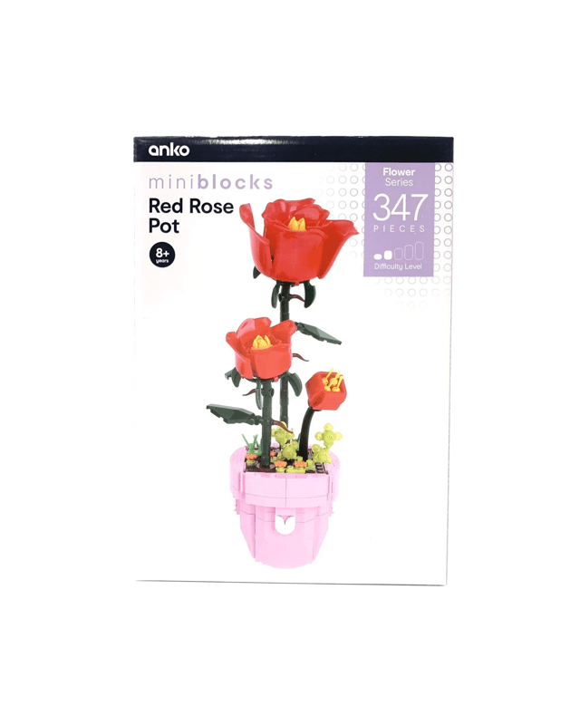 347 Piece Mini Blocks Flower Series: Red Rose