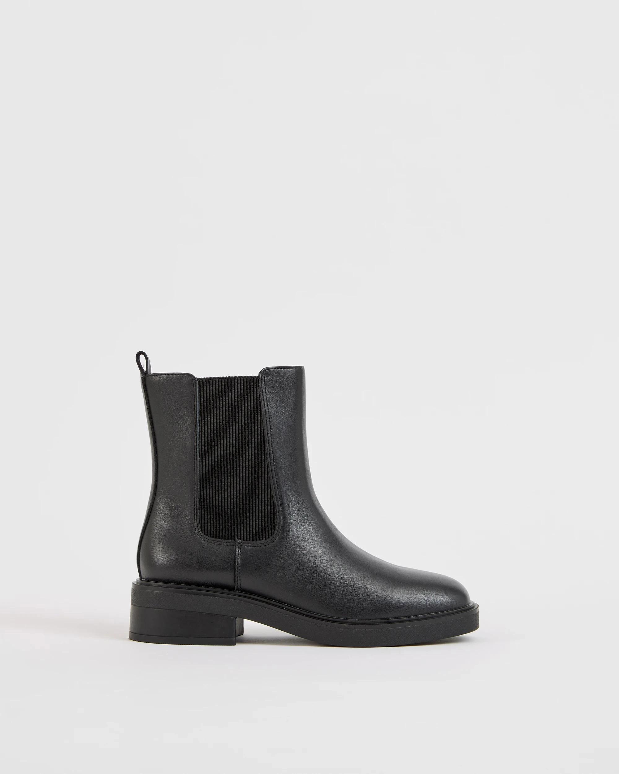 1 Target Woman Genuine Leather and Suede Chelsea Boots - Coria BLACK LEATHER, 1 of 3