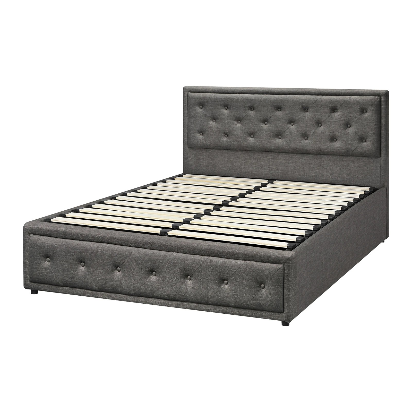 9 Oikiture Double Bed Frame Gas Lift Base With Storage Enzo
 - Grey, 9 of 10