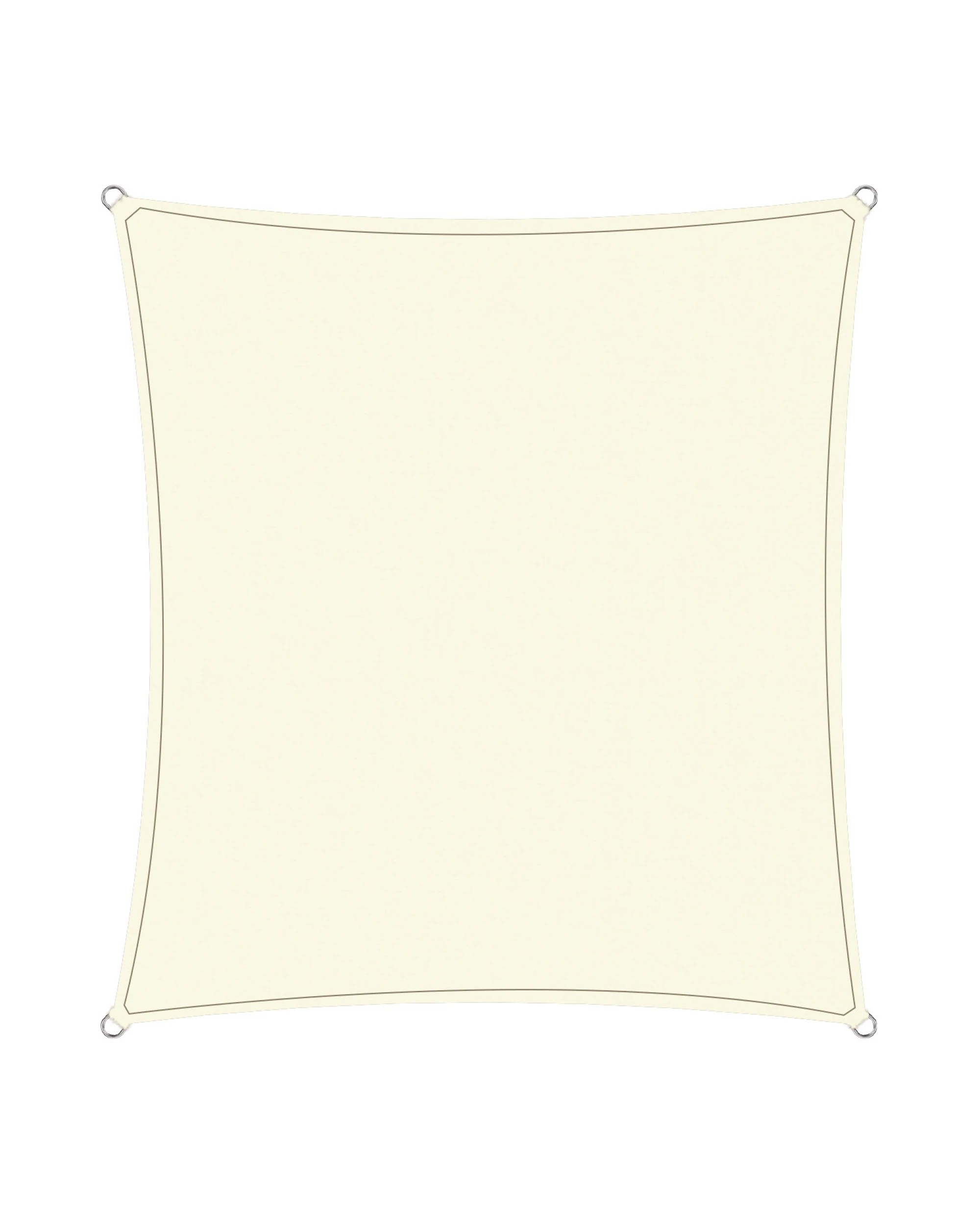 2 Wallaroo 4 x 4m Waterproof 160GSM Outdoor Sun Shade Sail Canopy Cream Square - Plain, 2 of 5