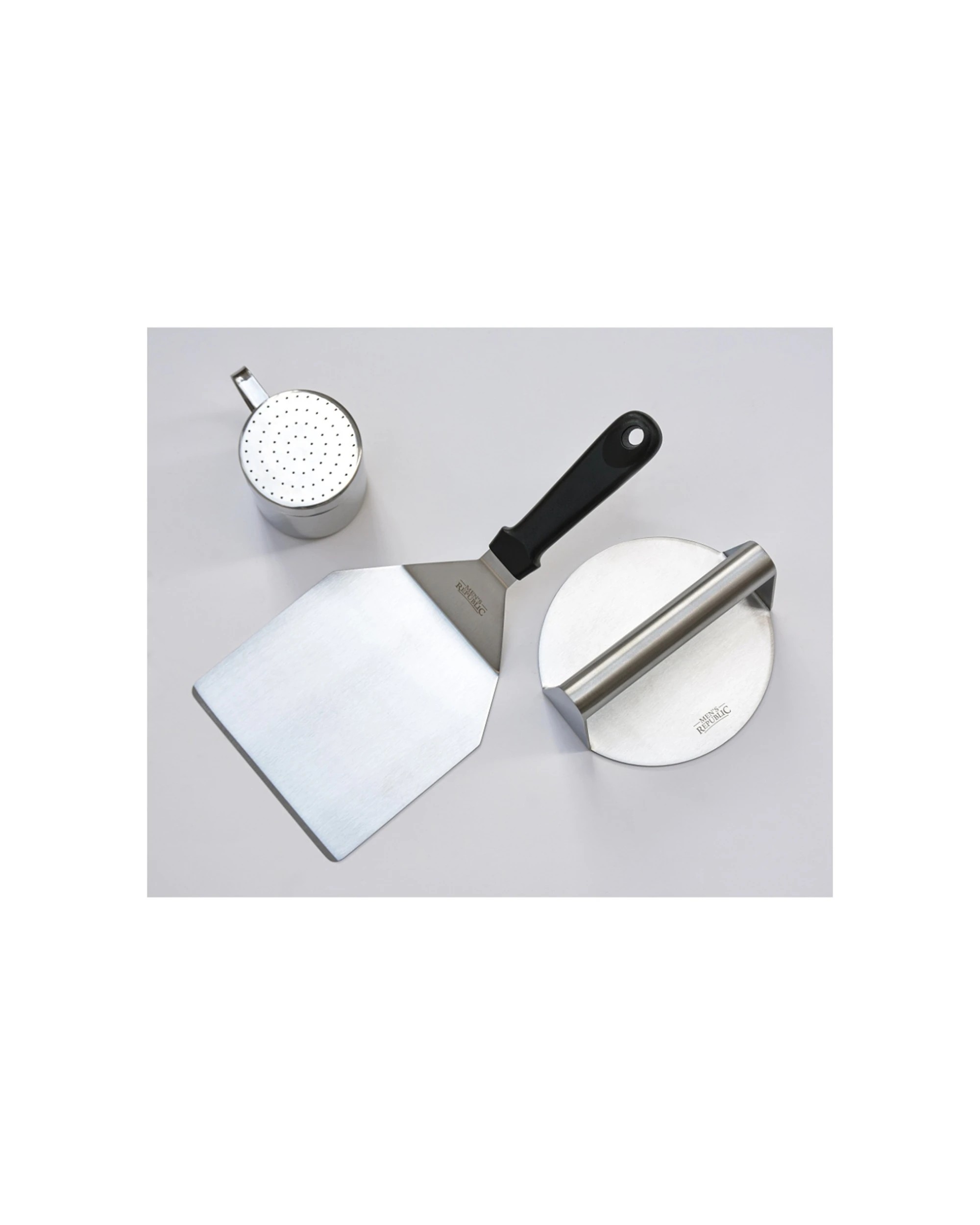5 Mens Republic 3pc Premium Hamburger BBQ Grilling Set Stainless Steel - Silver, 5 of 5