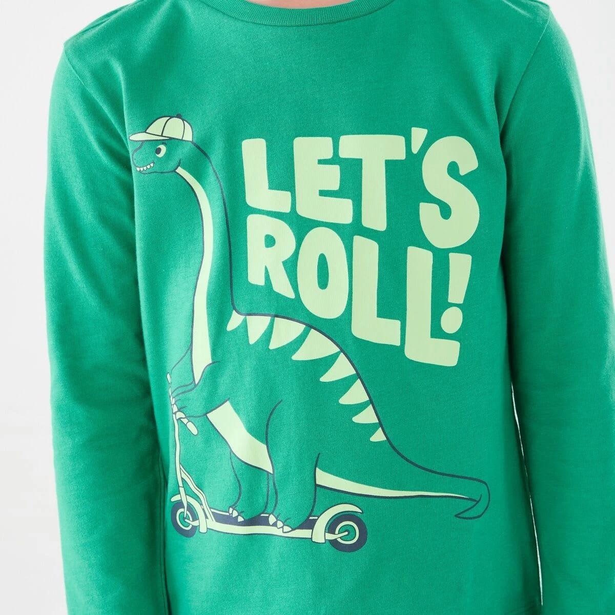 4 Long Sleeve Print T-shirt Grn Dino, 4 of 8