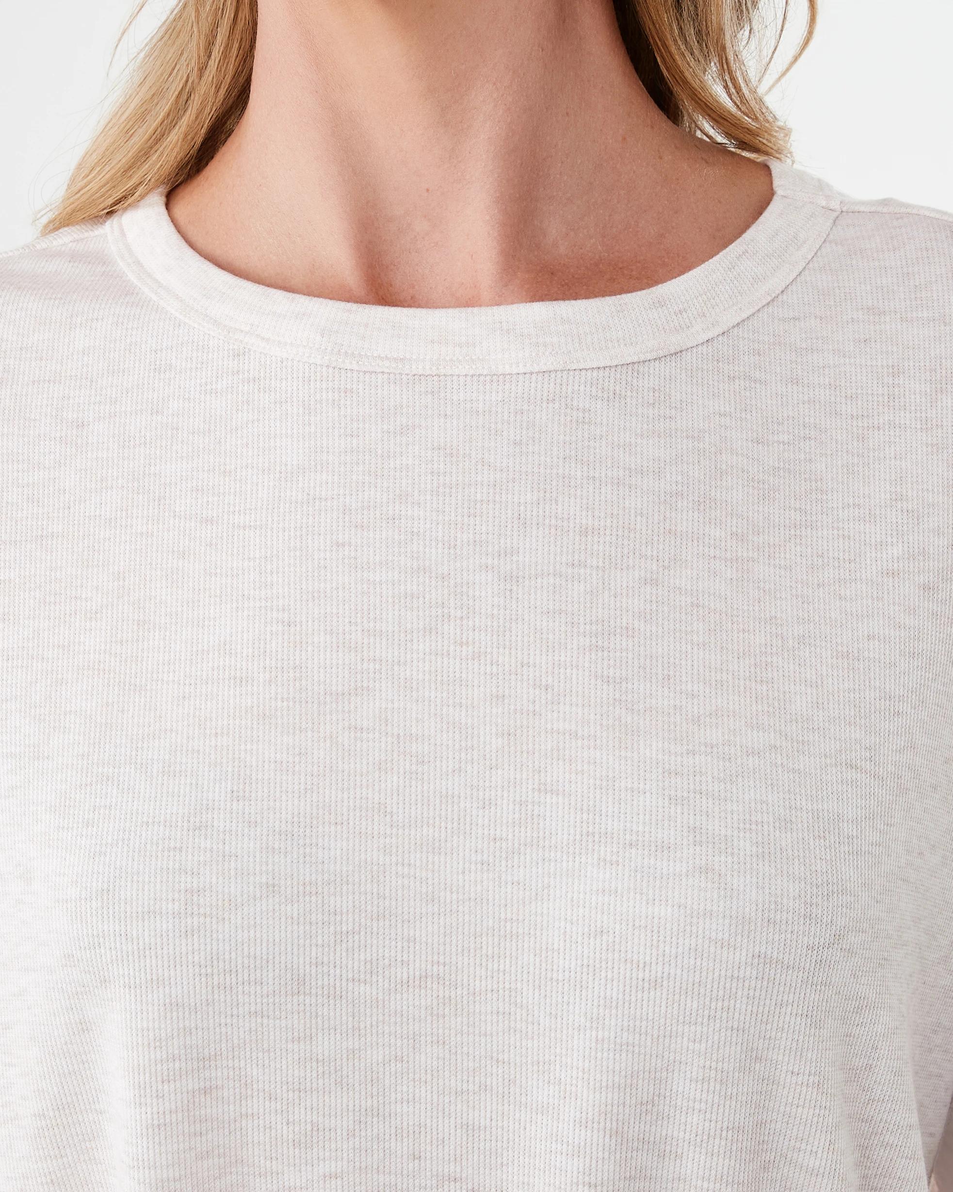 5 Rib Comfort T-shirt Marled Oat, 5 of 7