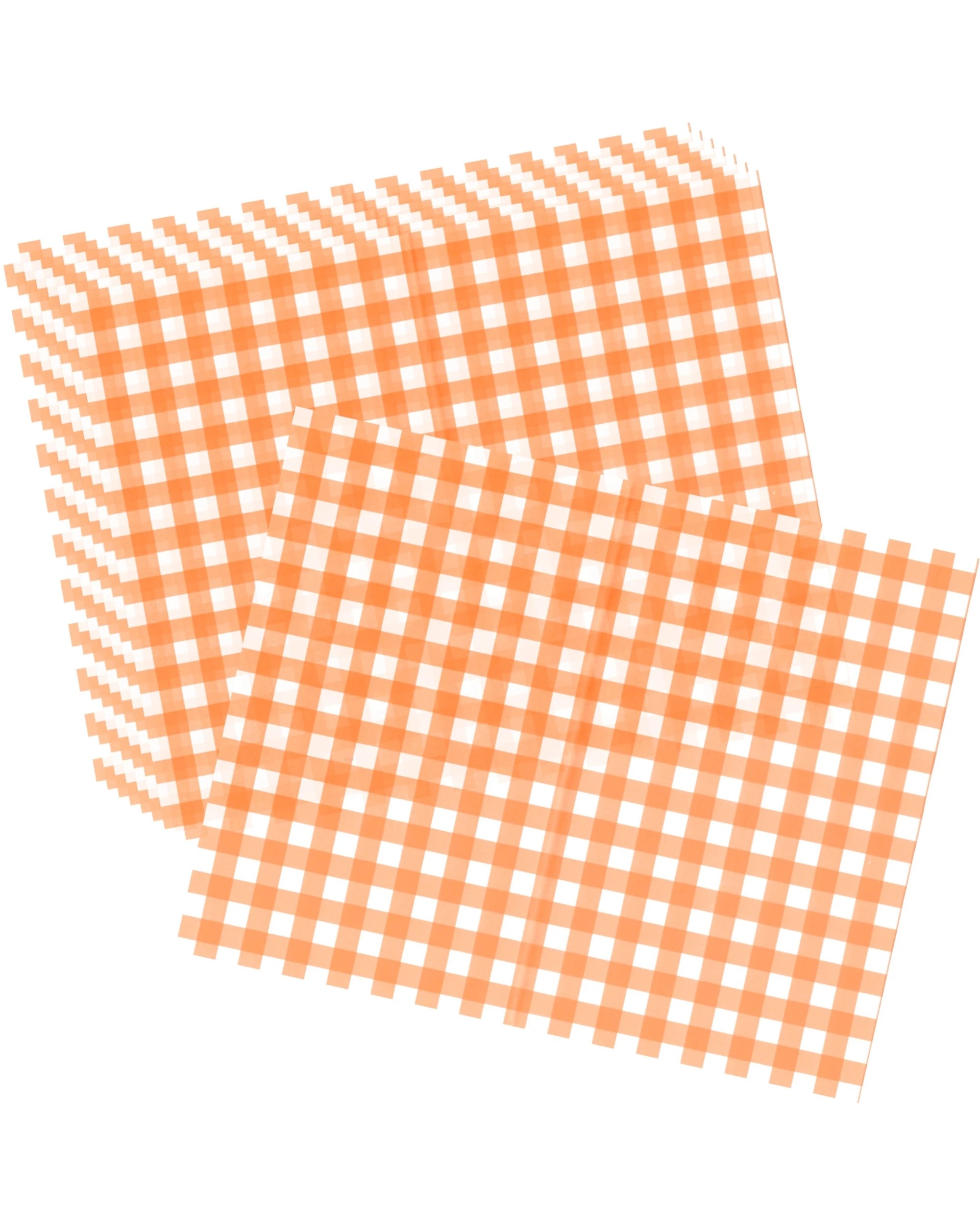 2 Artwrap Orange Gingham Grease Proof Paper Plate Tray Liners 8 Sheets - Orange, 2 of 5