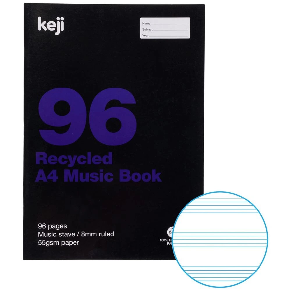 1 Keji A4 55gsm 8mm Music Exercise Book 96 Page, 1 of 3