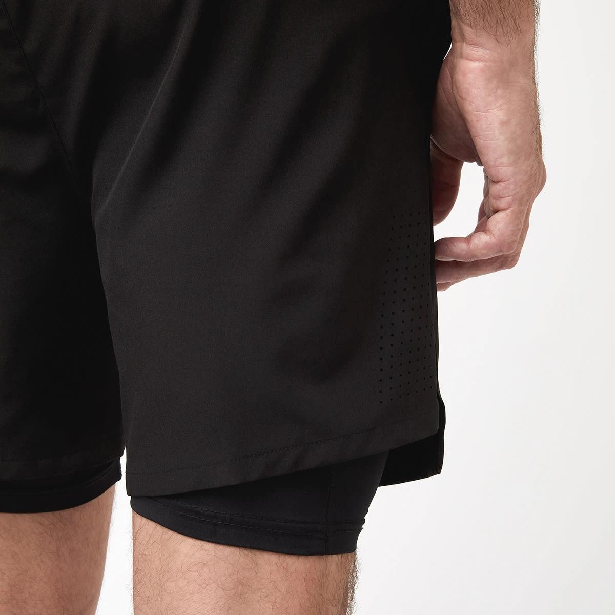 5 Active Mens Dual Layer Shorts Black, 5 of 8