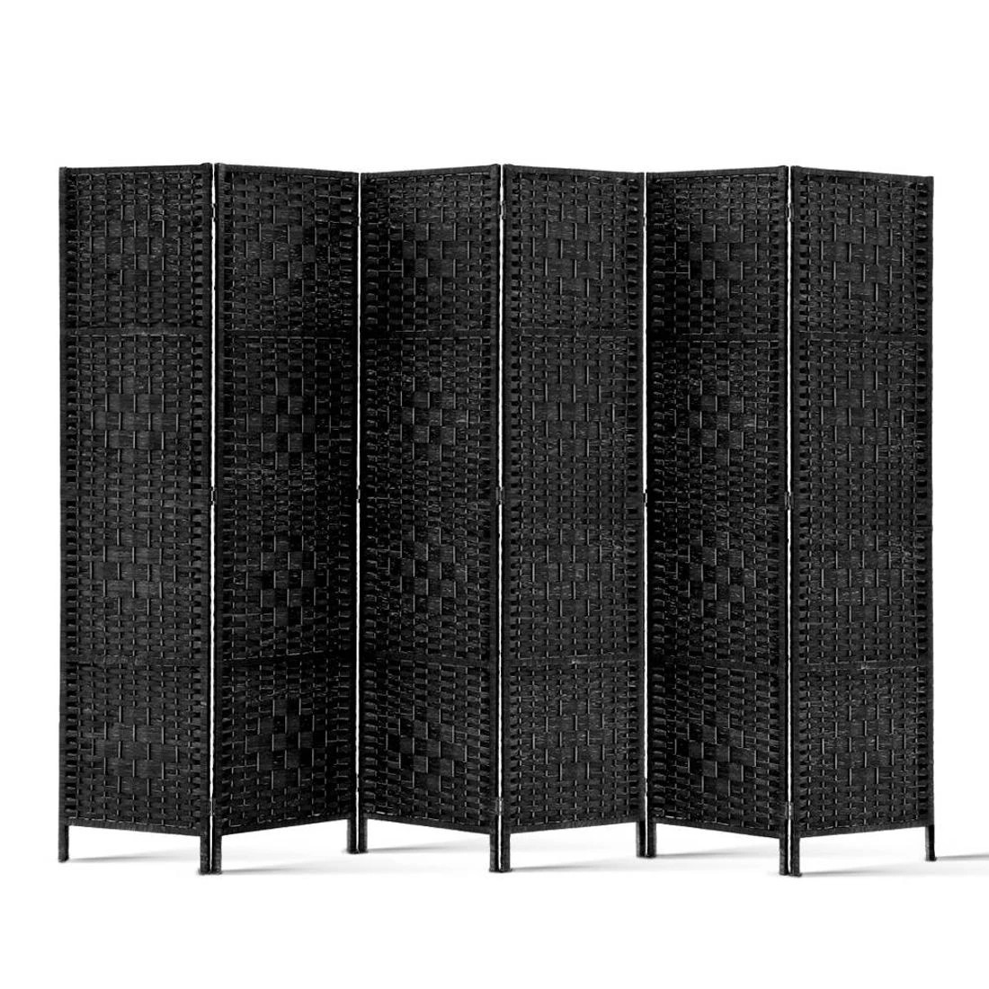 4 Artiss 6 Panel Room Divider Screen 245x170cm Woven - Black, 4 of 8