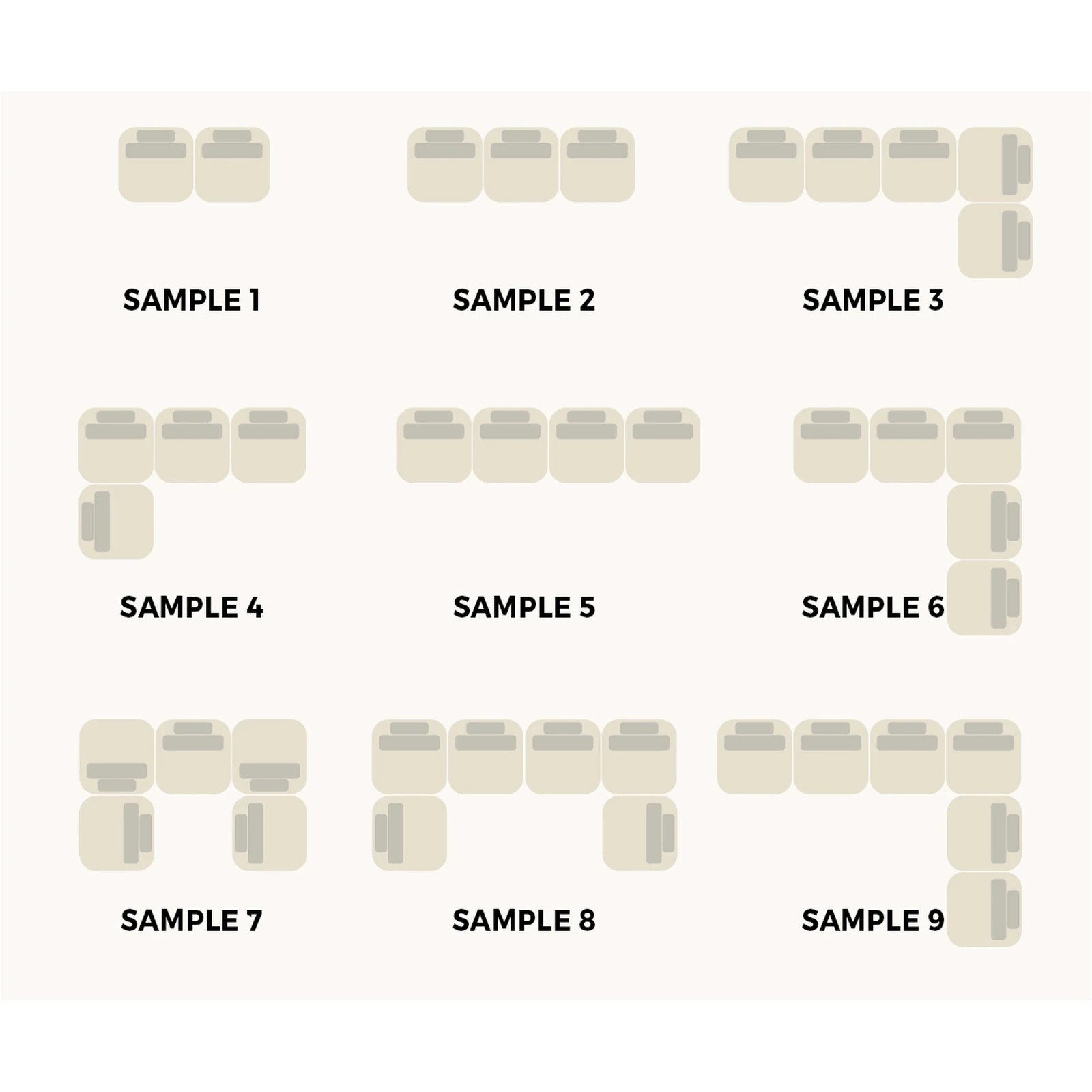 3 Oikiture 4 Seater Velvet Modular Sofa & Ottoman Set Armless Tofu Back
 - Brown - Brown, 3 of 8