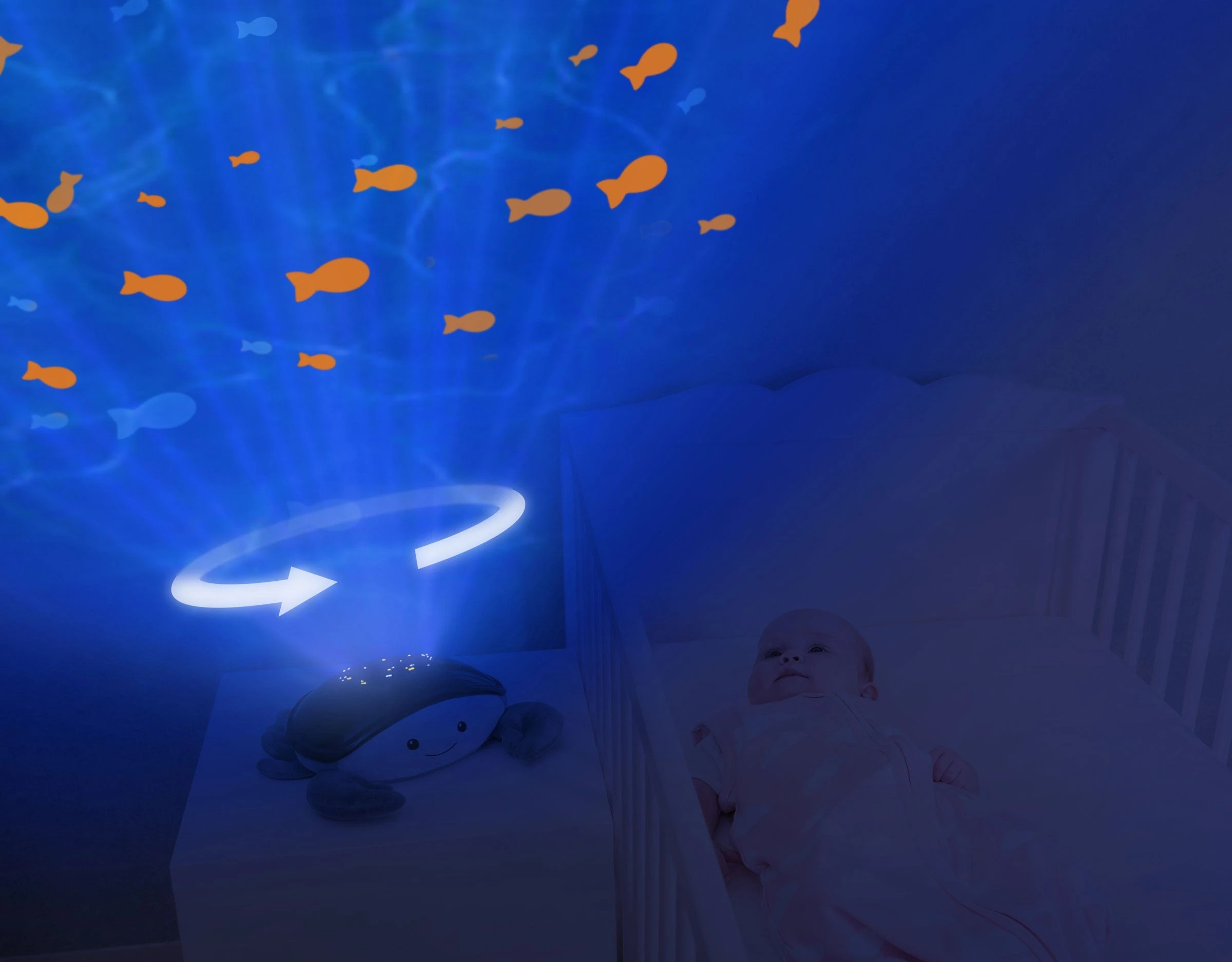 6 ZAZU Bedtime Projector - Cody The Crab With Ocean Projections, 6 of 6