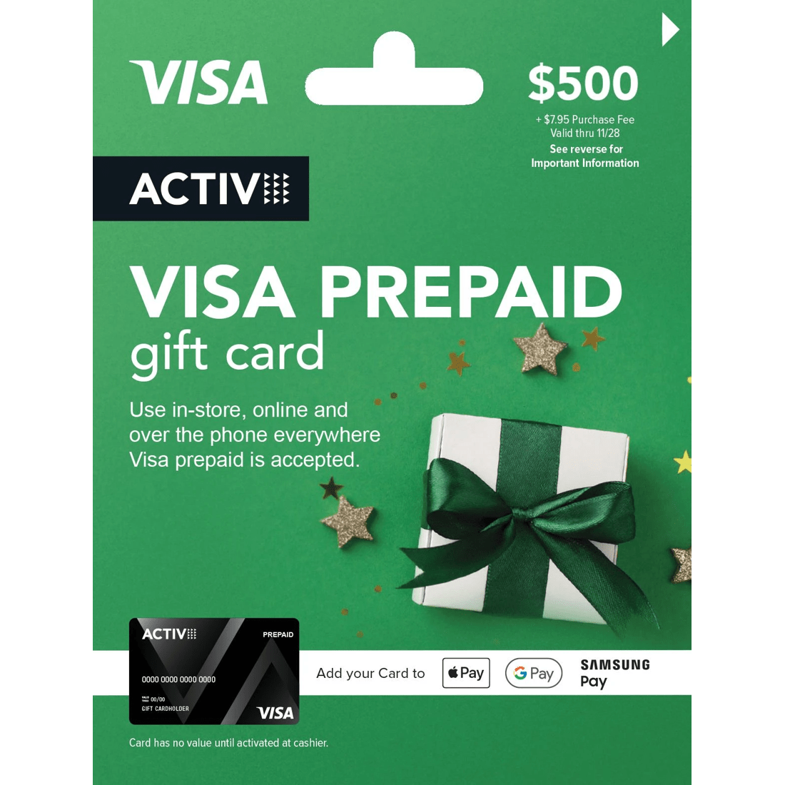 1 Activ VISA $500 Prepaid Gift Card, 1 of 1