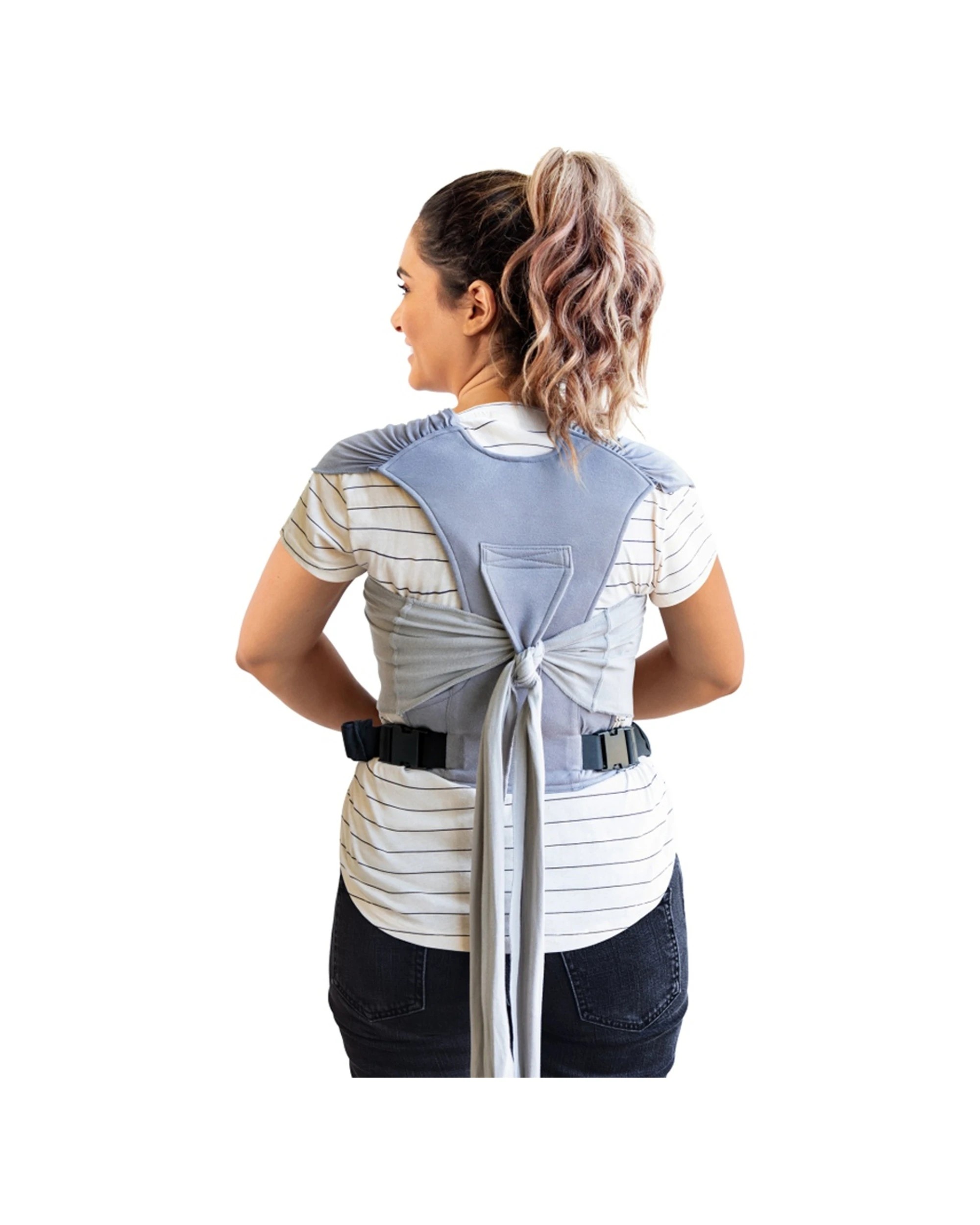 2 Moby Babystudio Easy Wrap Smoked Pearl Hybrid Cotton Baby Newborn Infant Carrier - Grey, 2 of 3