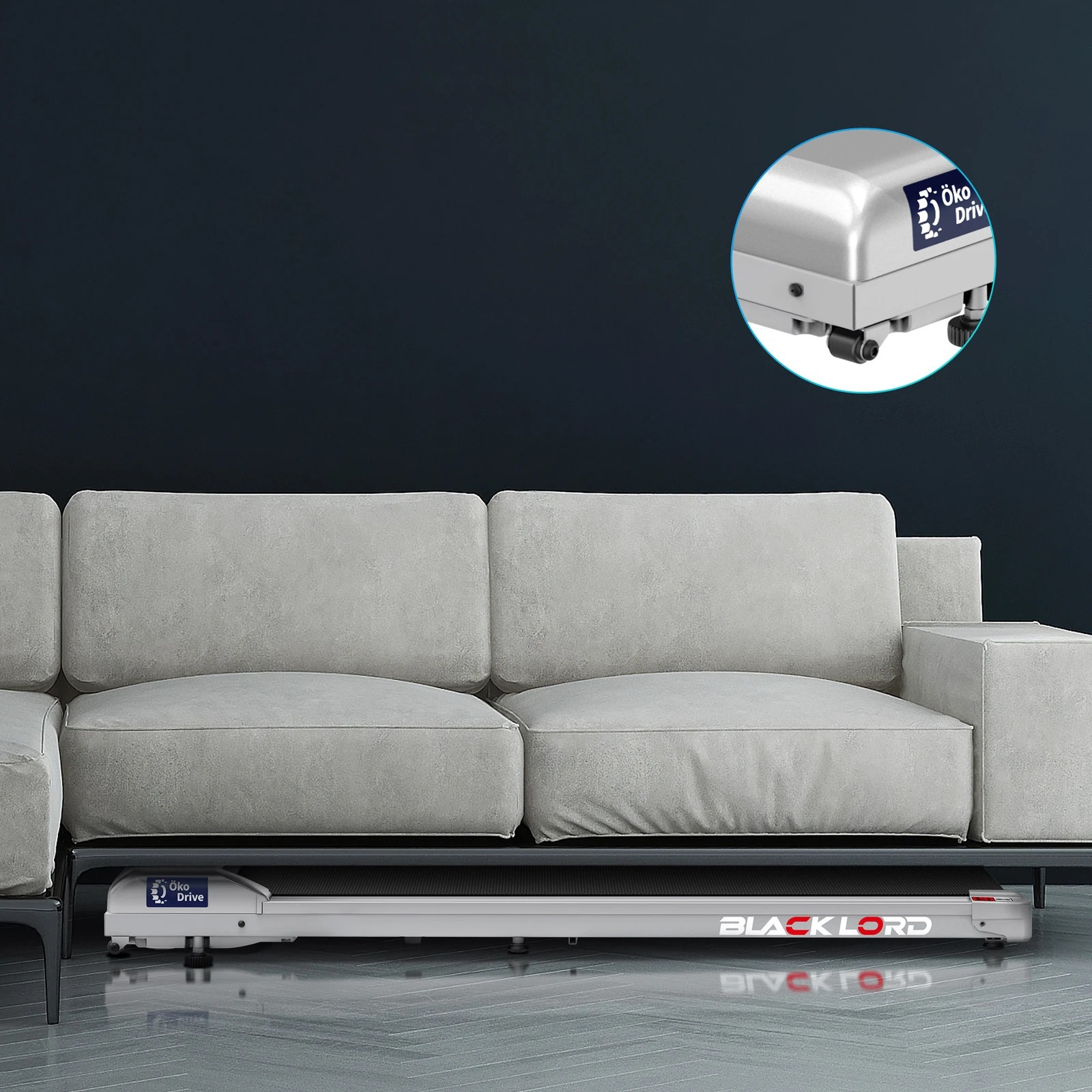 8 Black Lord Treadmill Electric Walking Pad Home Office Gym Fitness Remote Control - Silver, 8 of 9