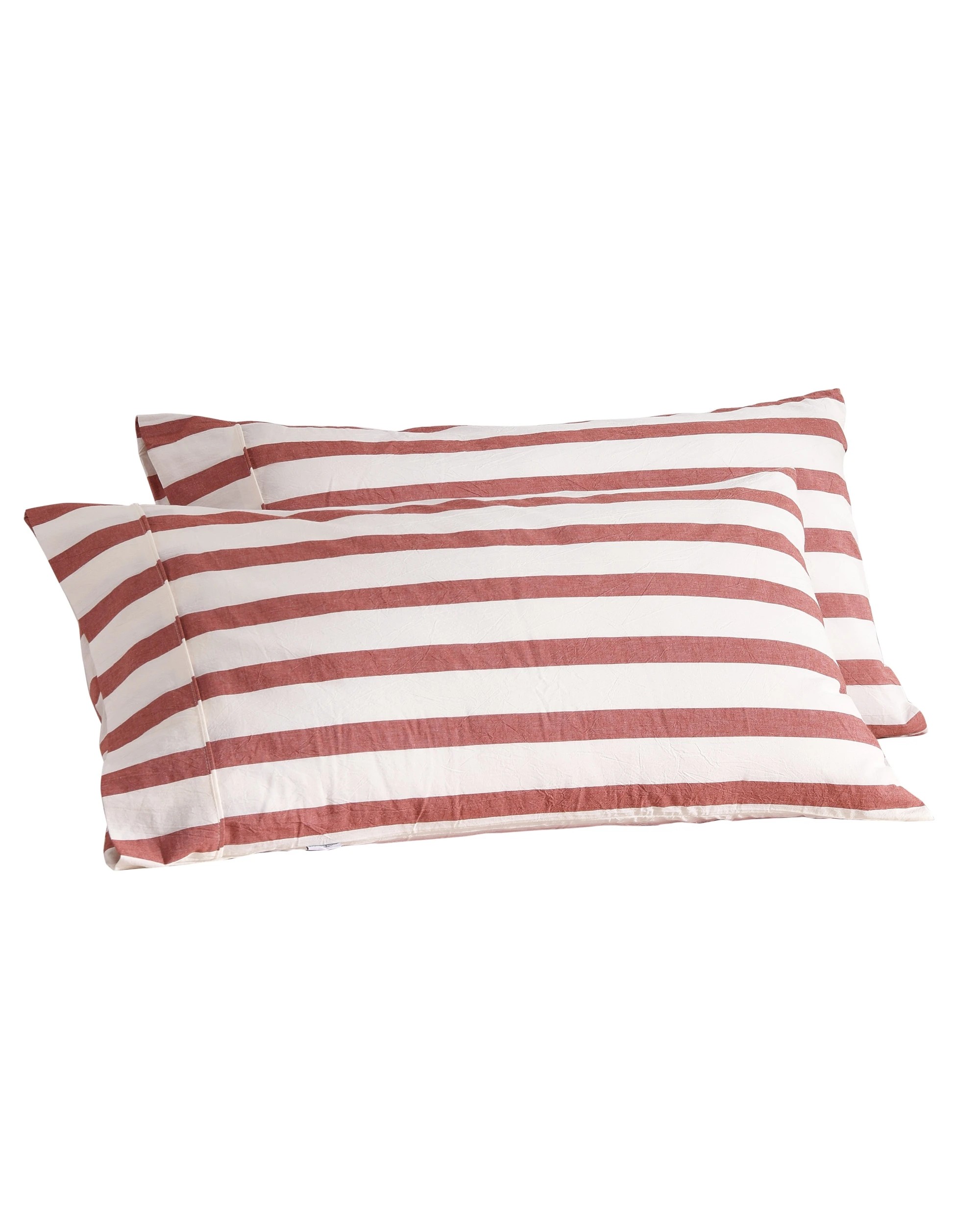 6 Dreamaker Twin Pack Cove Yarn Dyed Washed Cotton Striped King Pillowcase - Rust, 6 of 6