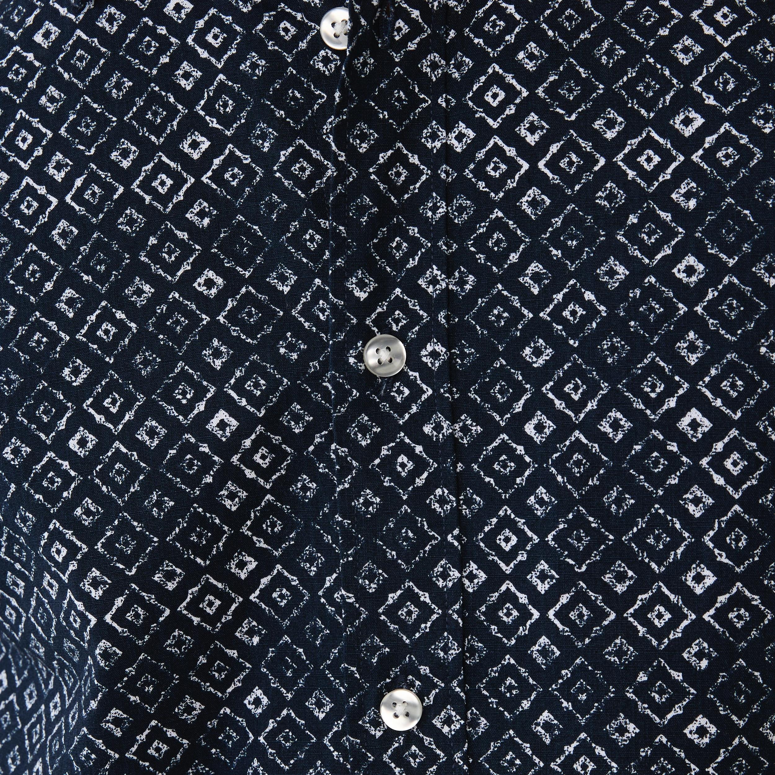 5 Short Sleeve Textured Print Shirt SMALL GEO SKY CAPTAIN, 5 of 5