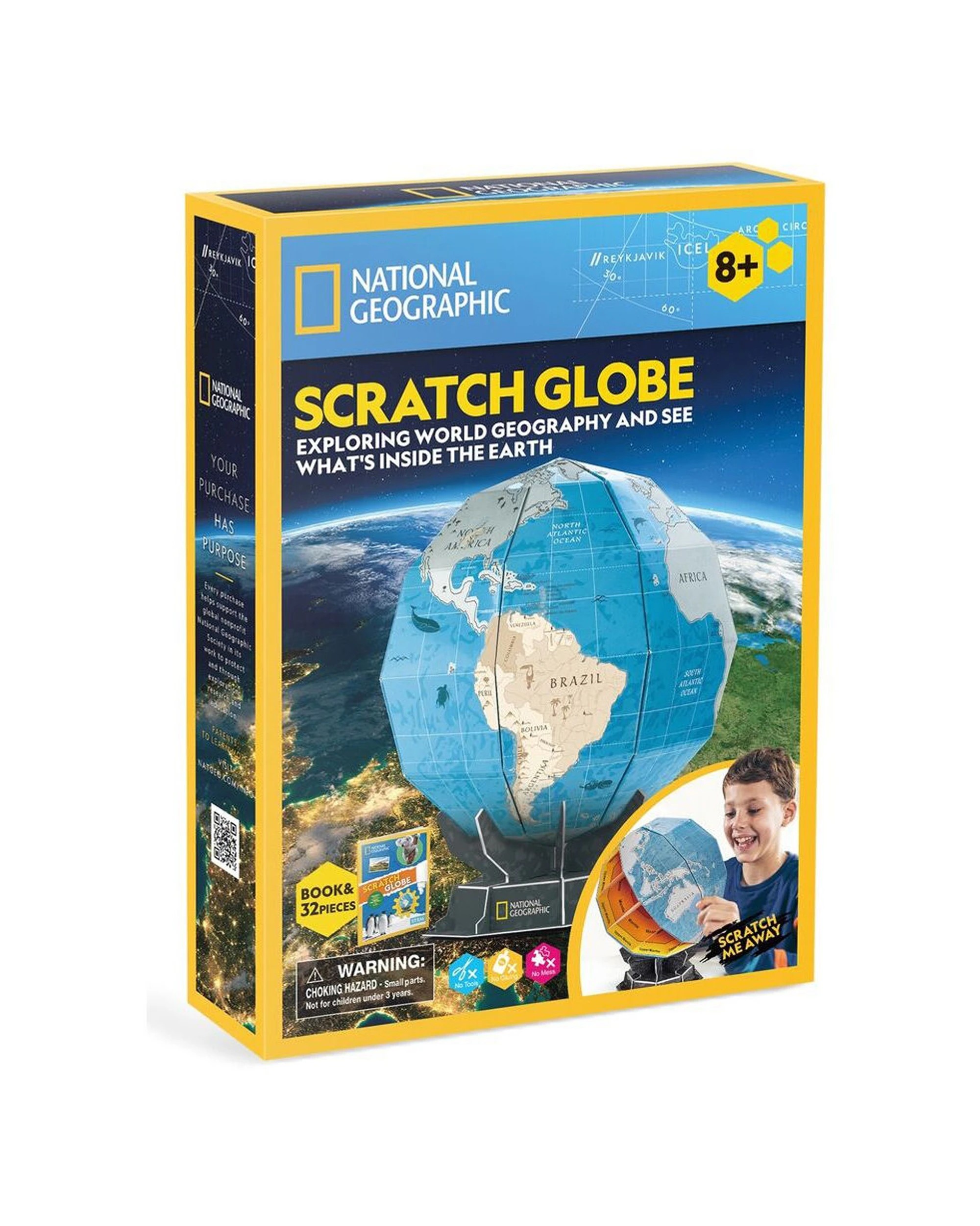 2 National Geographic 2pc Scratch Globe Solar System Kids 3D Puzzles Kids Toy - Multi, 2 of 7