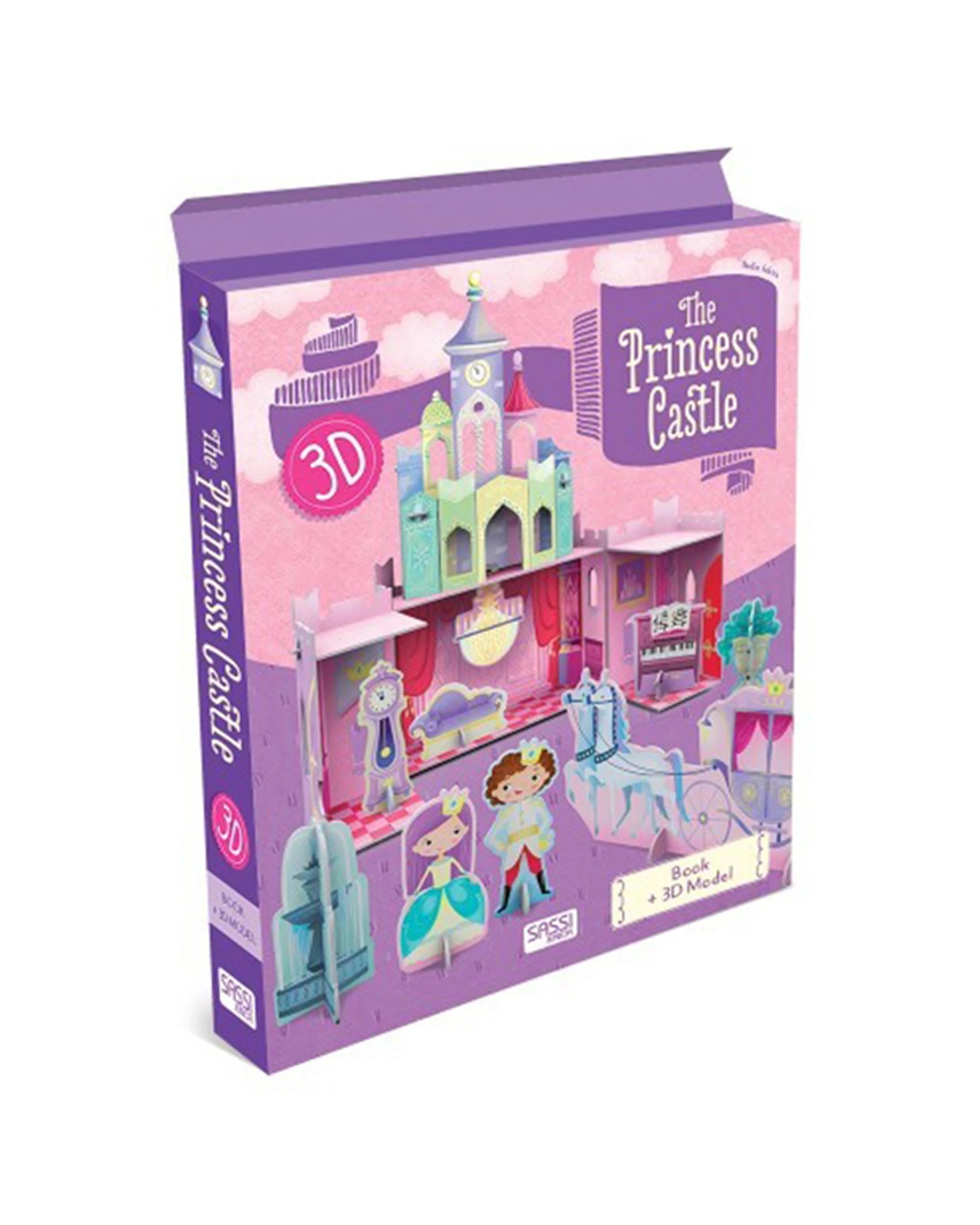 2 Sassi 3D Assemble Build Book Princess Castle Kids - Multi, 2 of 3