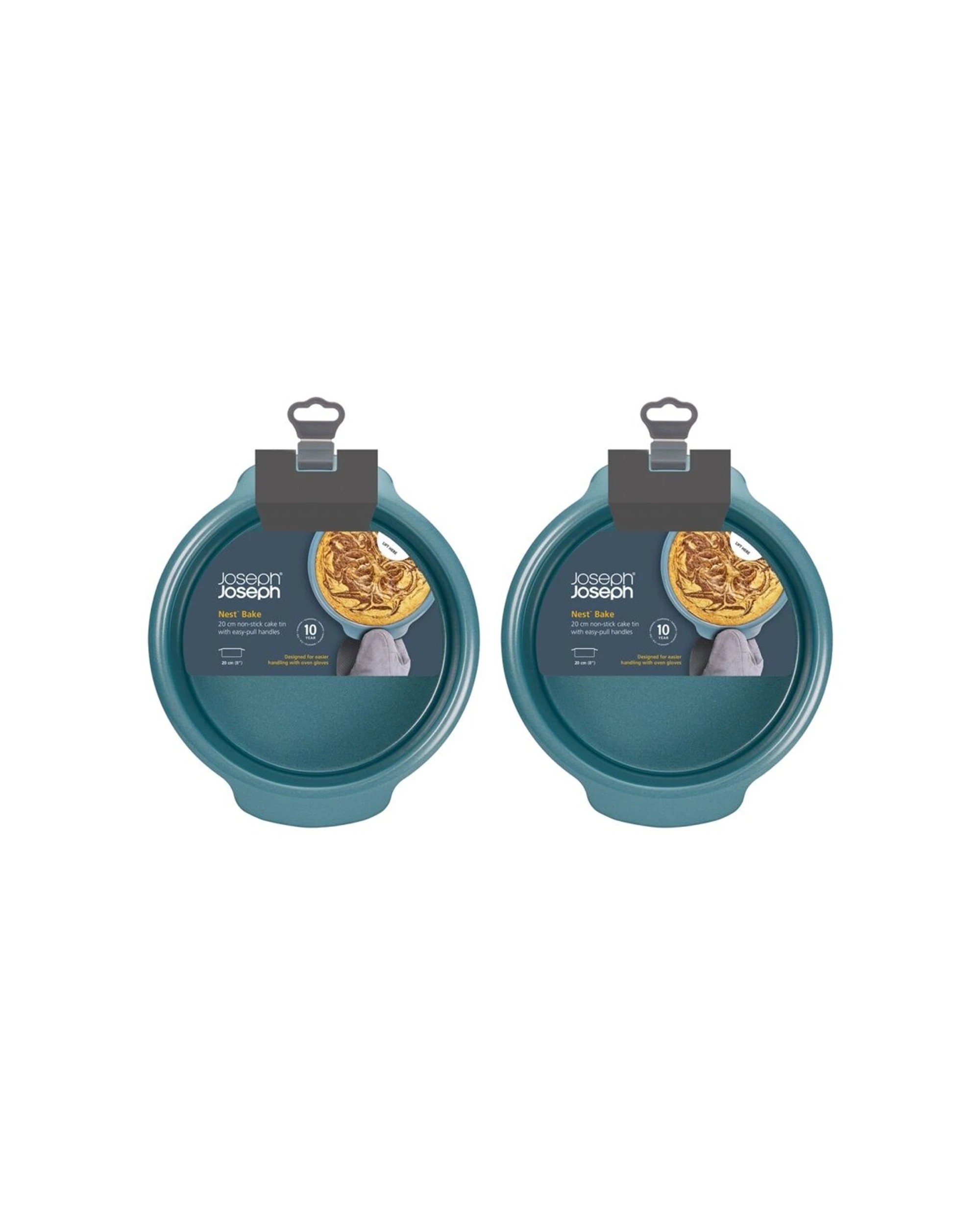 1 Joseph Joseph Nest Bake Round Cake Tin 20cm 2PK Carbon Steel Non-Stick Coating Bakeware Kit - Blue, 1 of 7