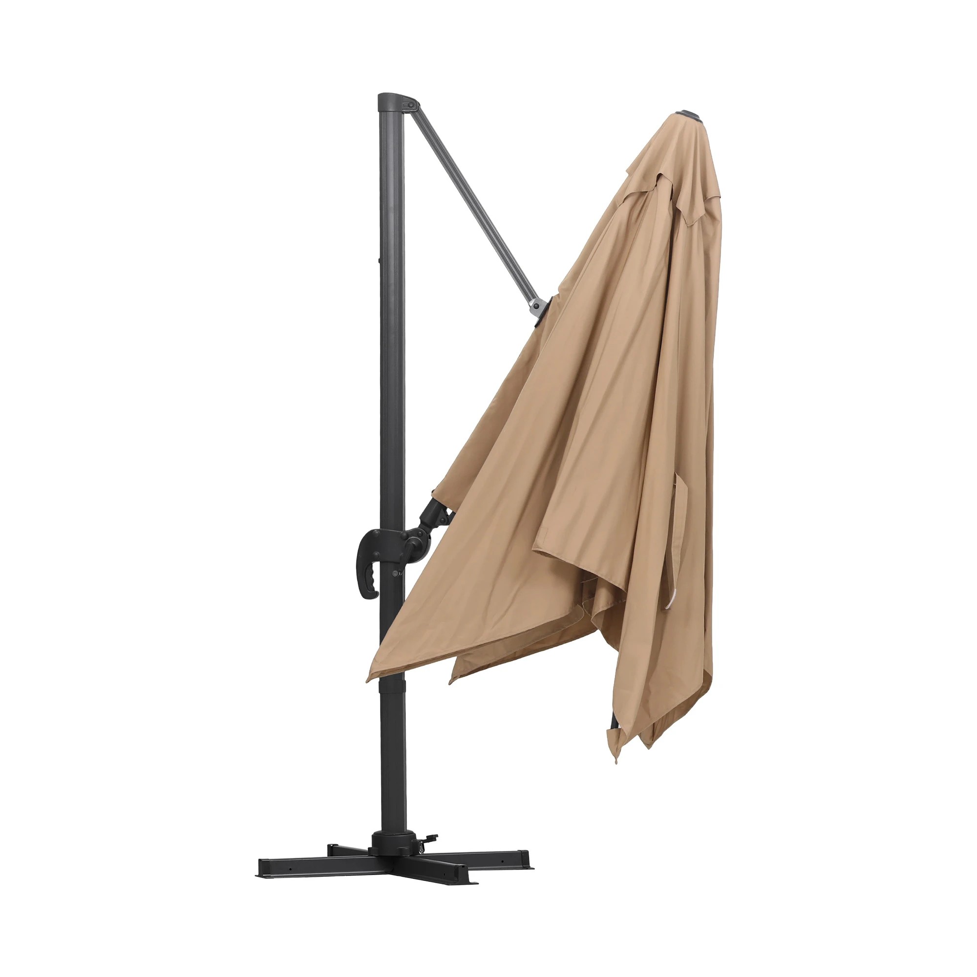 3 Instahut Outdoor Umbrella 3m Left-right Tilting Cantilever Patio Parasol - Beige, 3 of 8