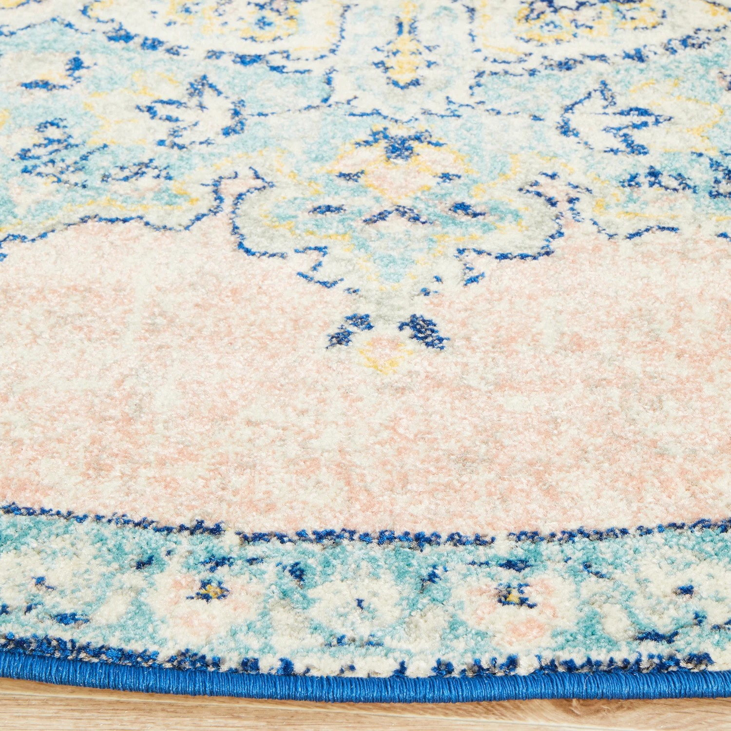 5 Common Ground Rugs Mason 706 240x240cm - Large Round Power Loomed Pet Friendly Rug - Pink, 5 of 7