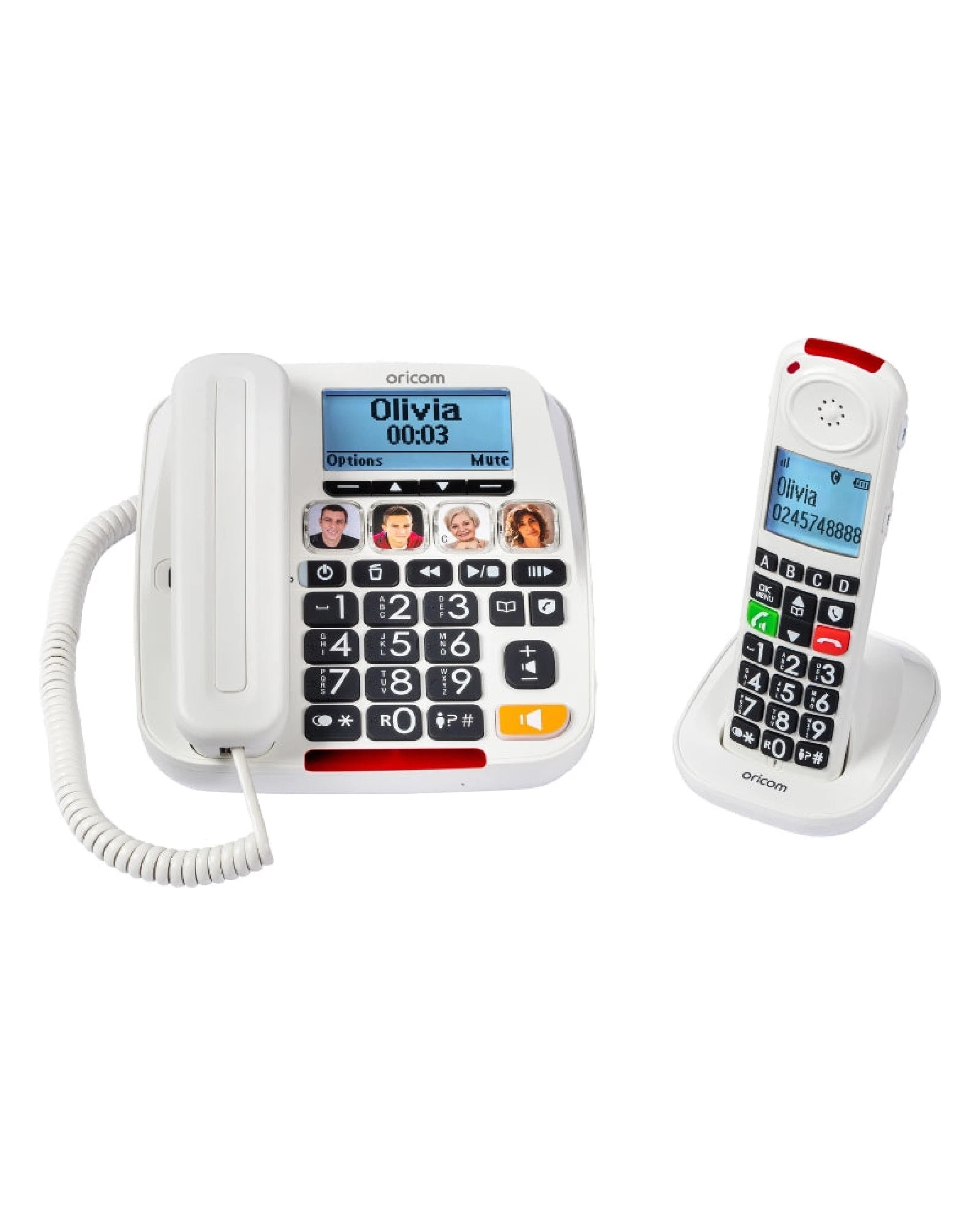 4 Oricom Care920-2 Amplified Big Button Home Phone Combo - White, 4 of 9