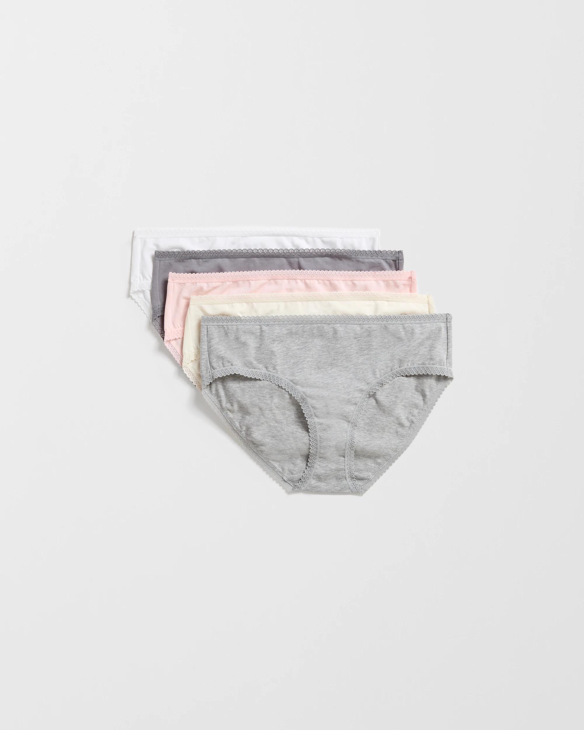 1 Target Woman Womens Australian Cotton Blend Midi Briefs 5 Pack GREY, 1 of 4