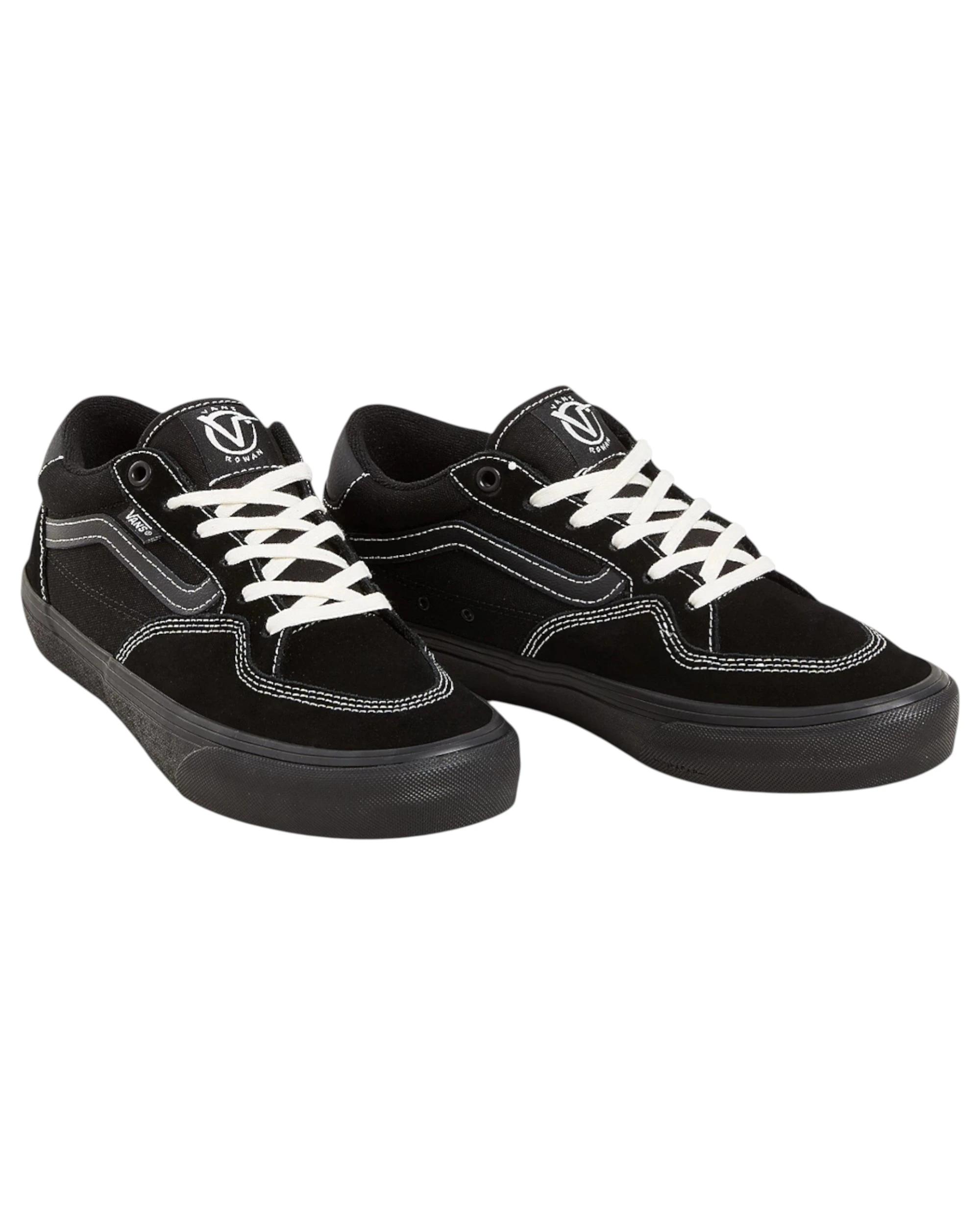 2 Vans Mens Rowan Pro Black/ Black Lace Up Shoes BLACK, 2 of 4