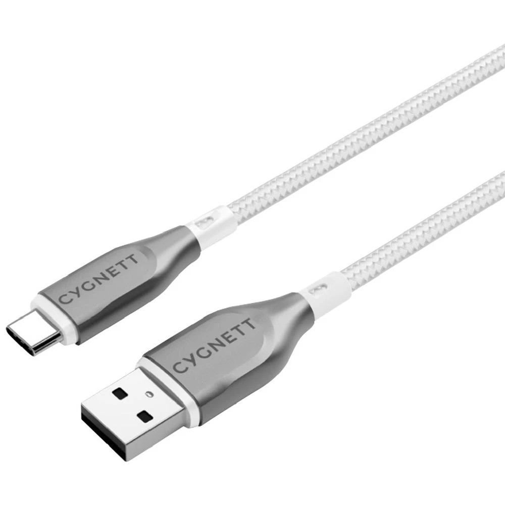 1 Cygnett Armoured USB-C to USB-A Cable 1m White, 1 of 3