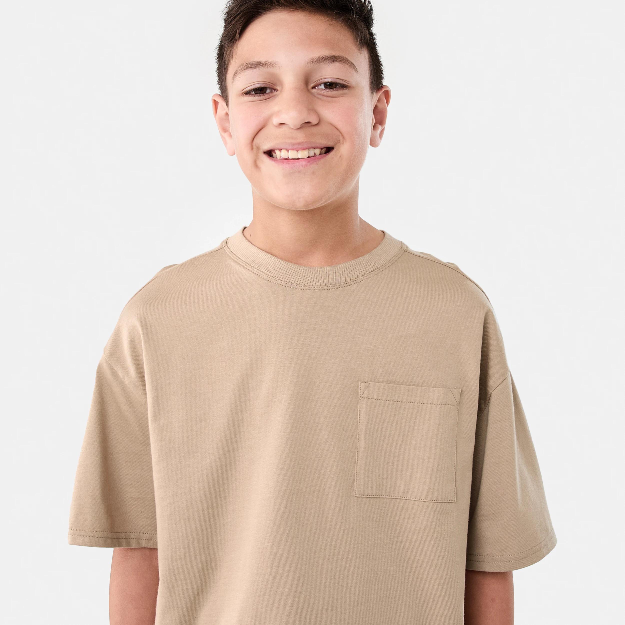 3 Short Sleeve Oversized T-shirt LIGHT BROWN, 3 of 6