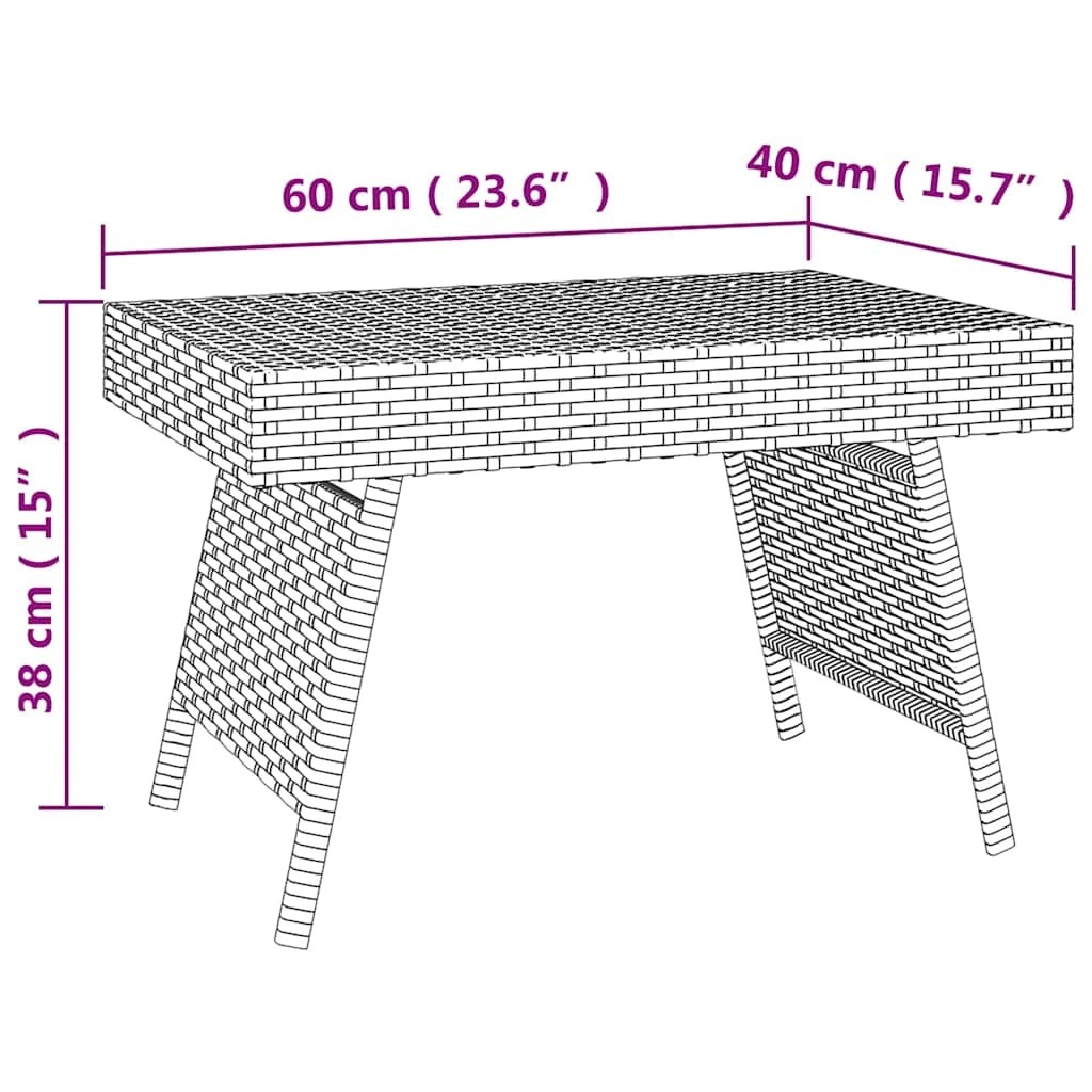 7 vidaXL side table Foldable - Black, 7 of 7