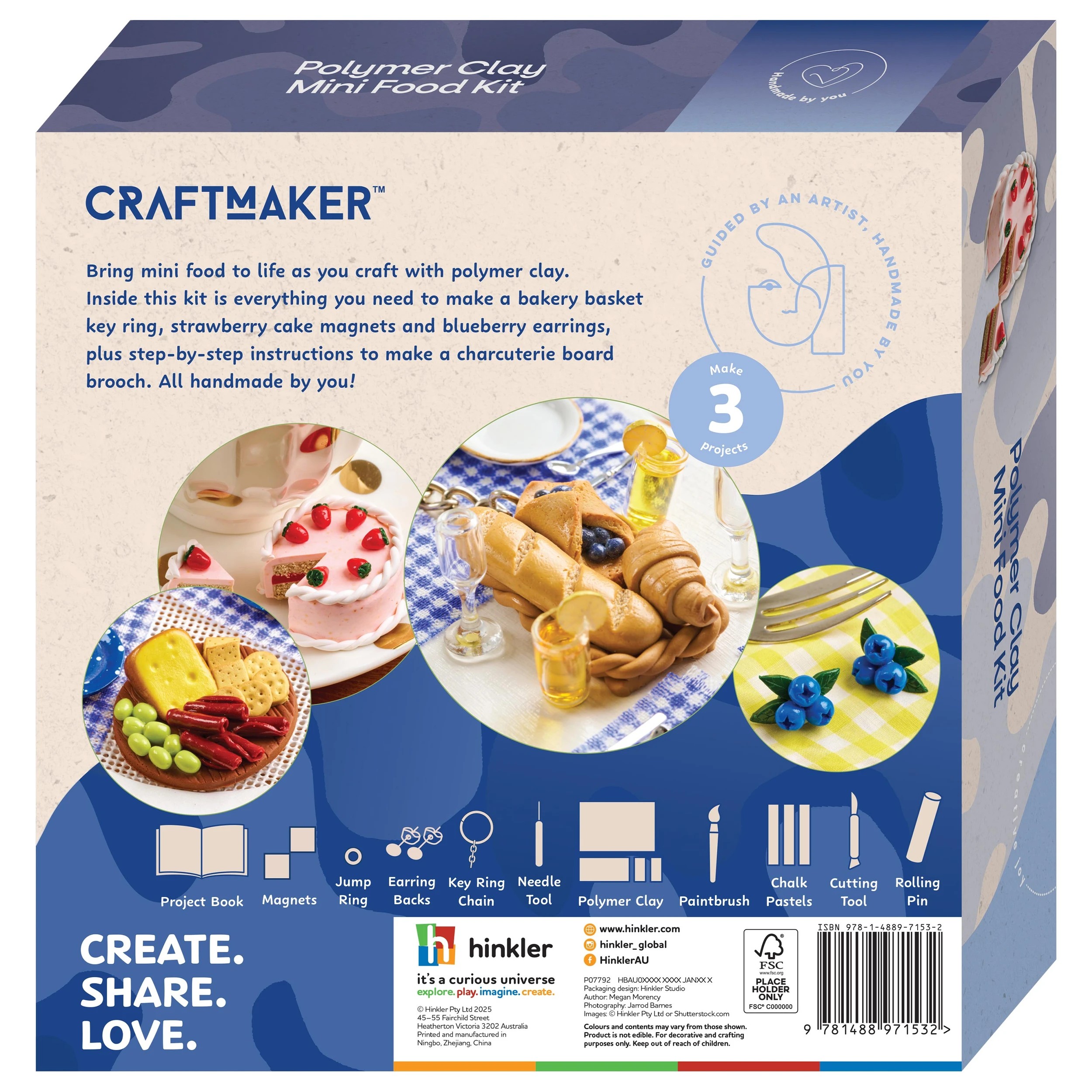 3 Craft Maker Polymer Clay Mini Foods Kit, 3 of 8