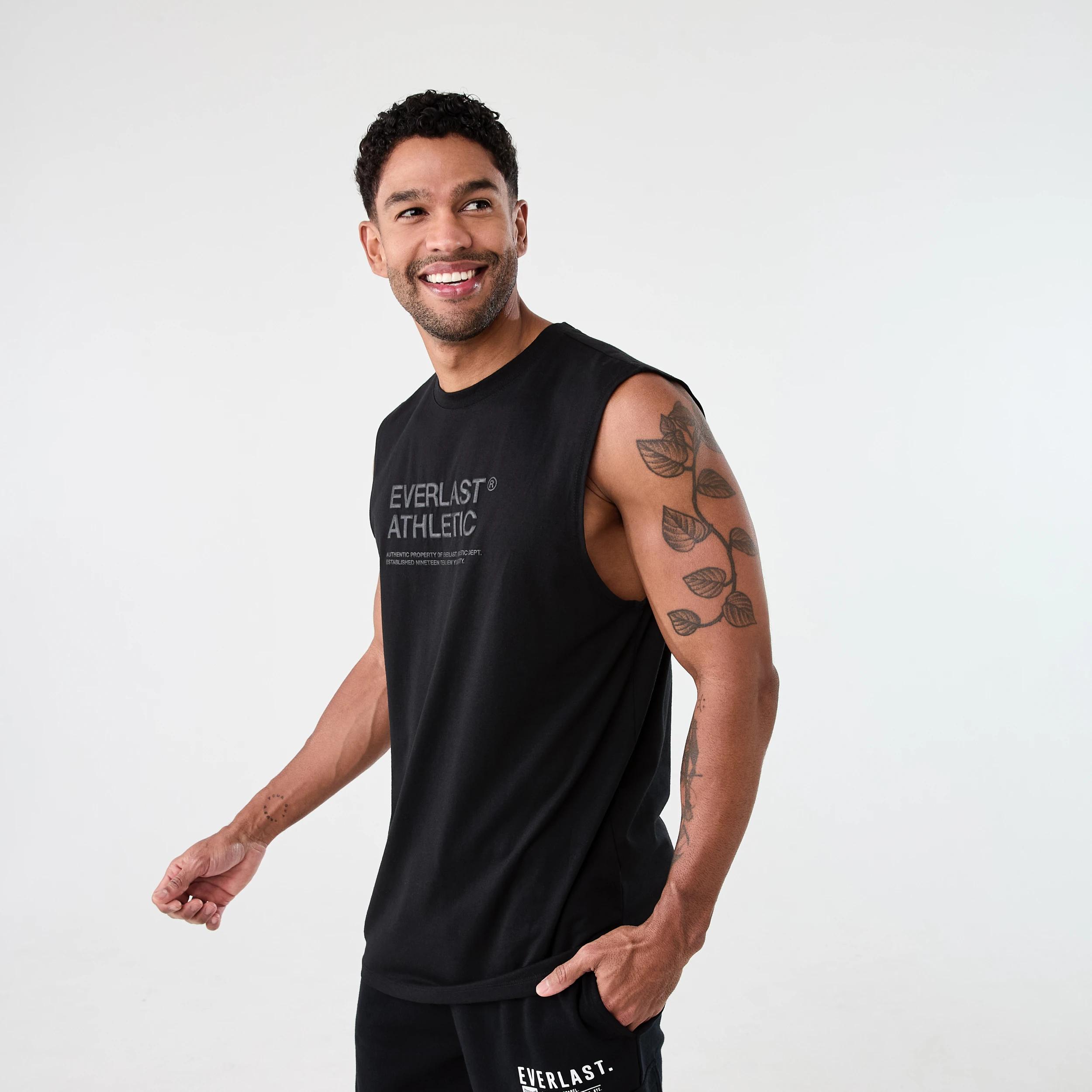 2 Everlast Mens Muscle EVERLAST BLACK, 2 of 6