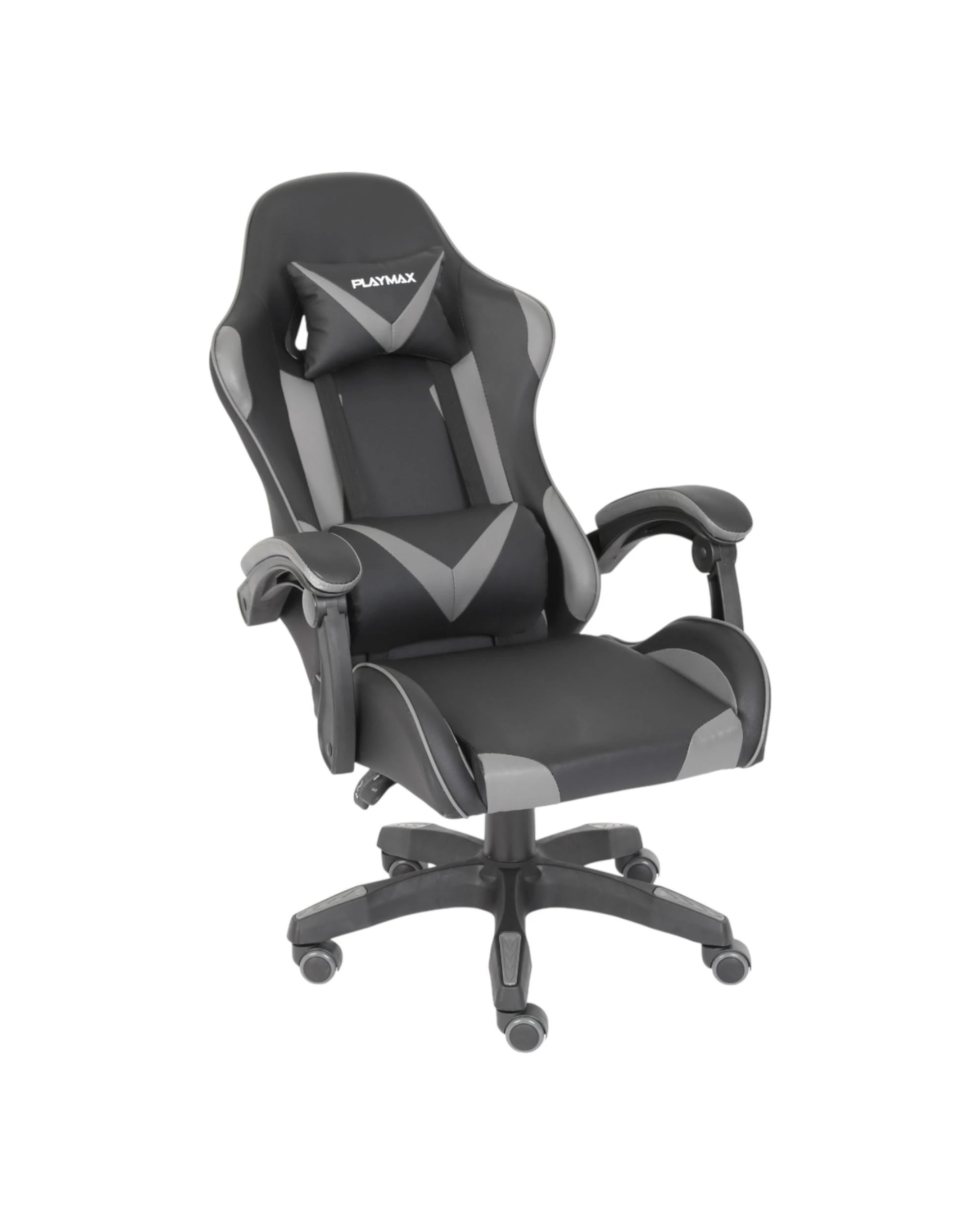 6 Playmax PU Leather Gaming Chair - Grey and Black - Multi, 6 of 10