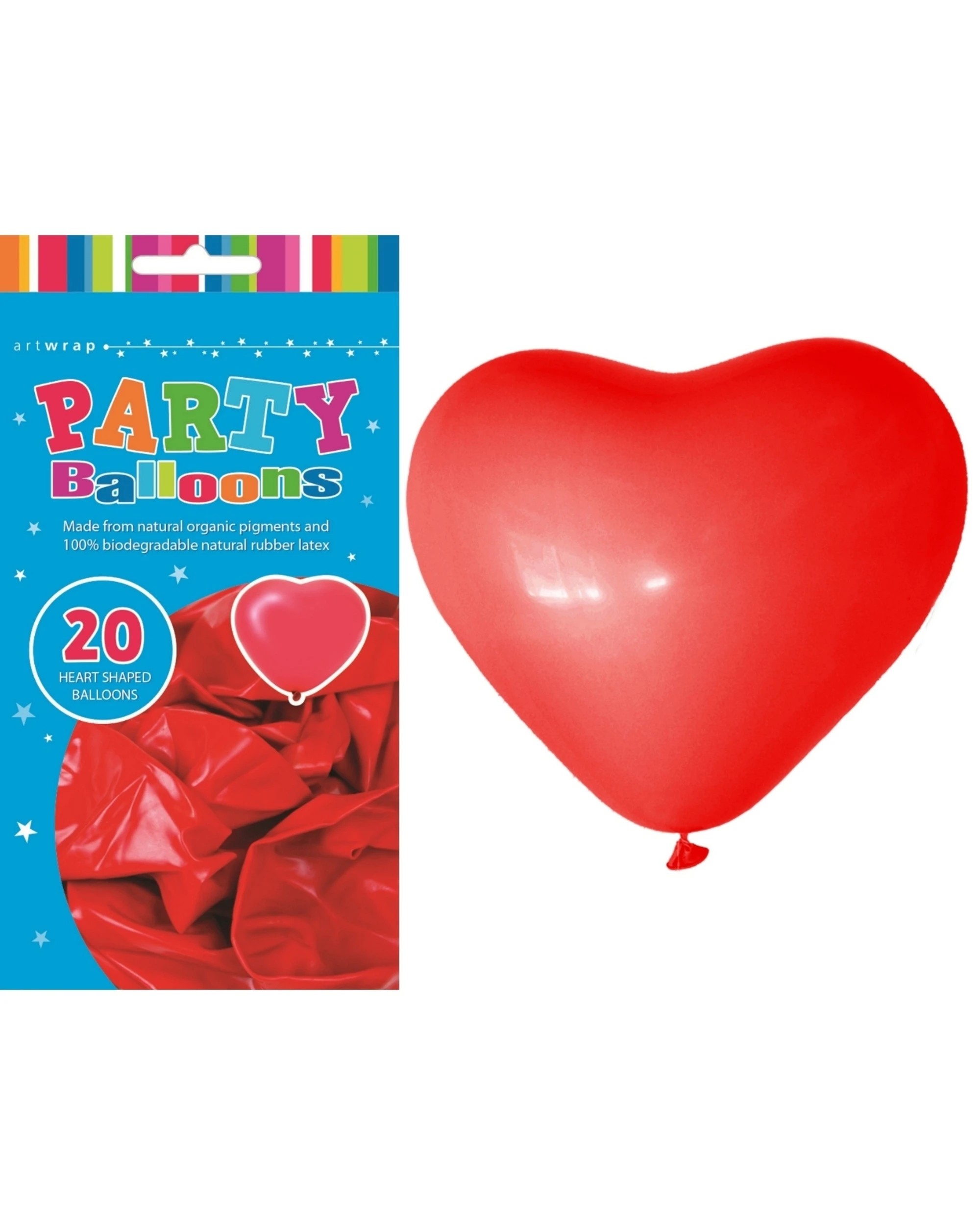 1 Artwrap Heart Shaped Balloons Pack of 20, 1 of 1