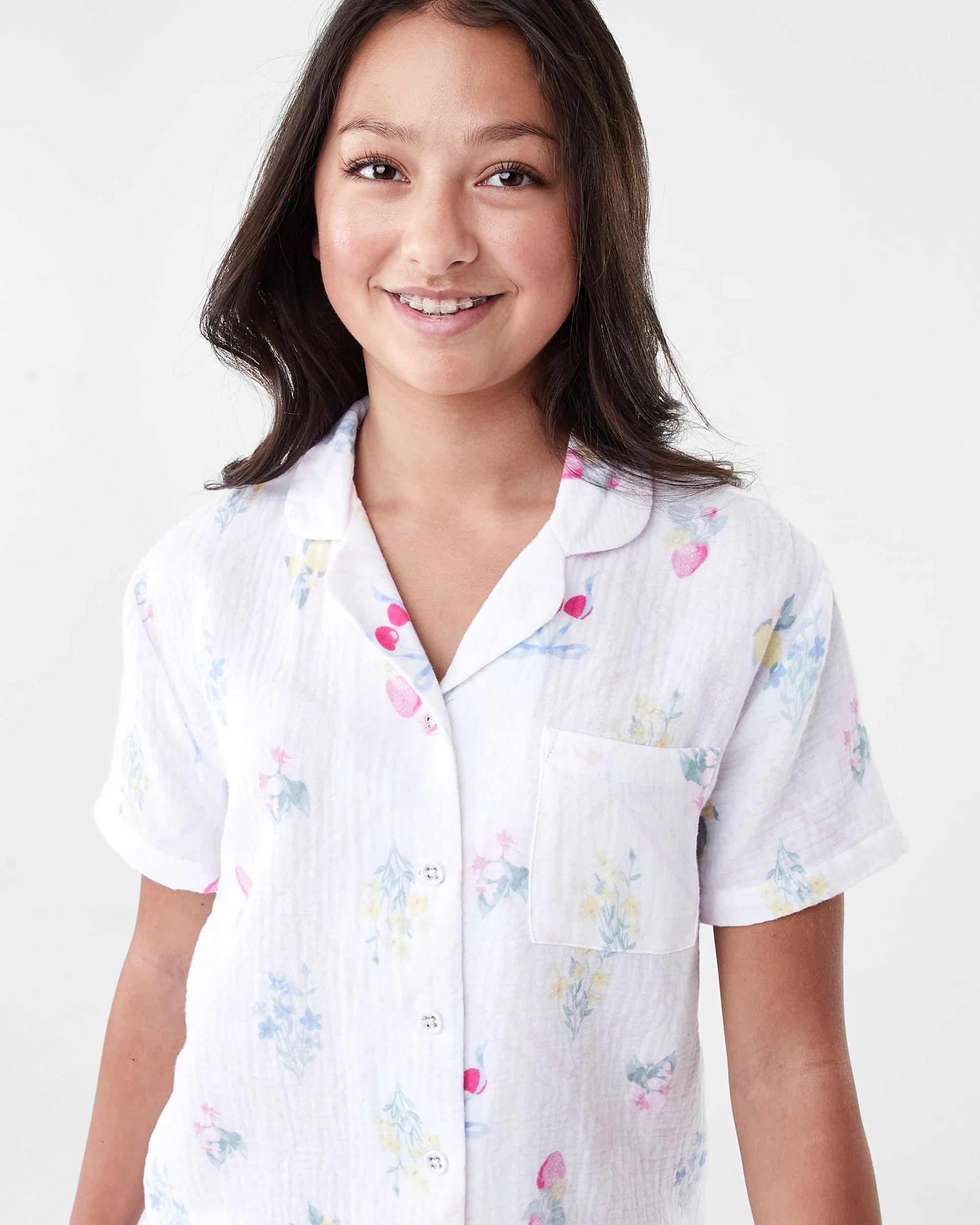3 Short Sleeve Woven Pyjama Set PATCHWORK FRUIT, 3 of 9