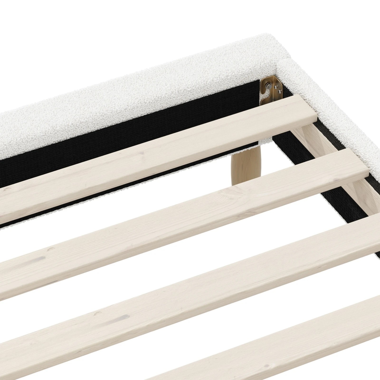 9 Oikiture Queen Bed Base Boucle Bed Frame
 - White, 9 of 10