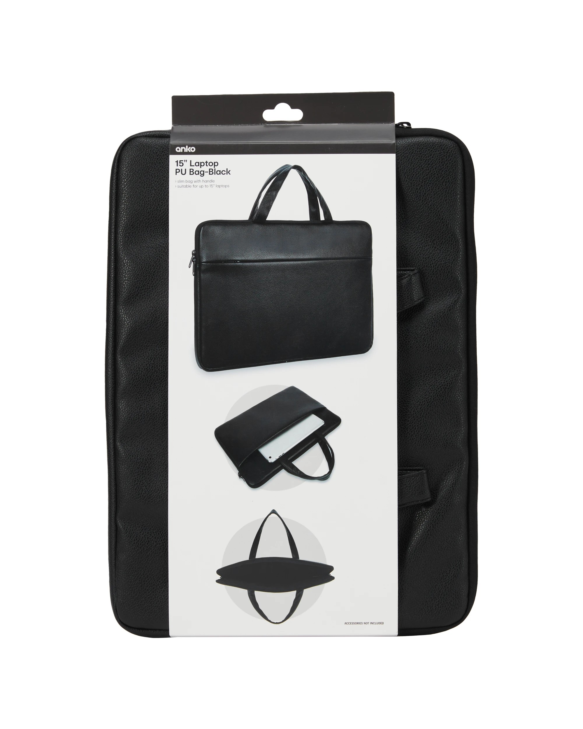 7 15in. Laptop PU Bag - Black, 7 of 7