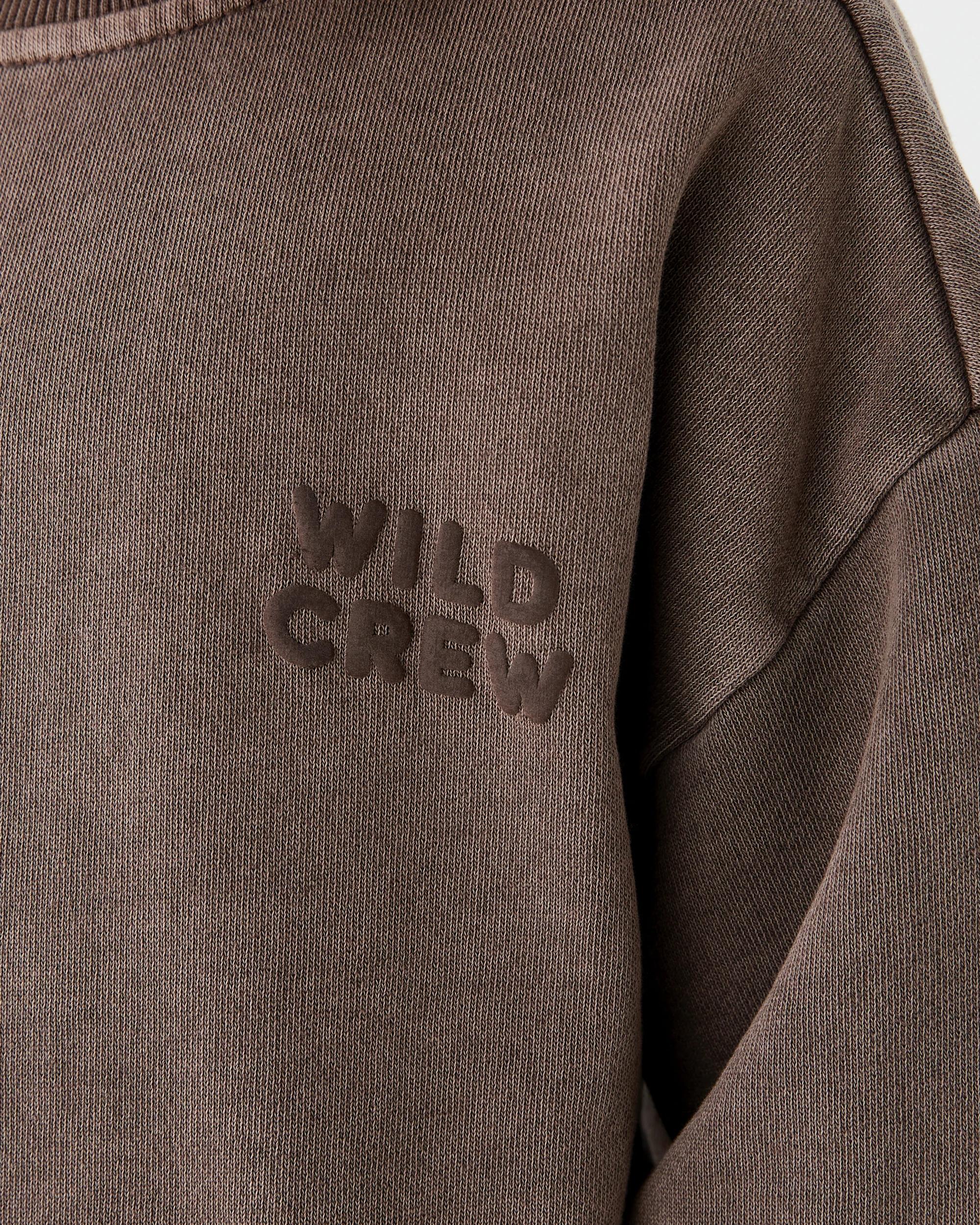 5 Oversized Washed Crew Neck Sweatshirt Mlky Brwn, 5 of 7