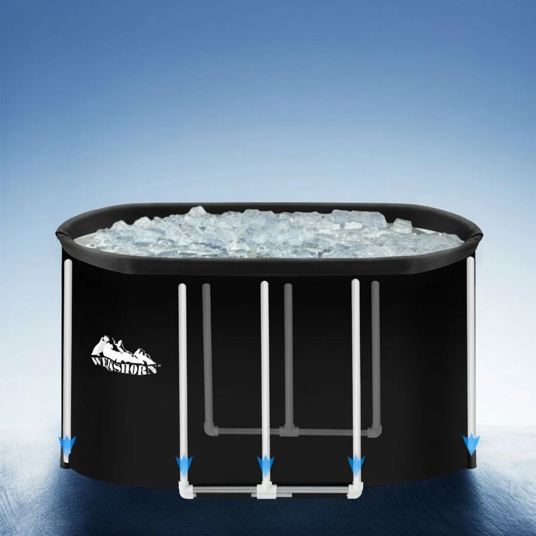 4 Weisshorn Portable Ice Bath Tub 120x70X70CM Inflatable Cold Water Folding Bathtub Spa Massage - Black, 4 of 5