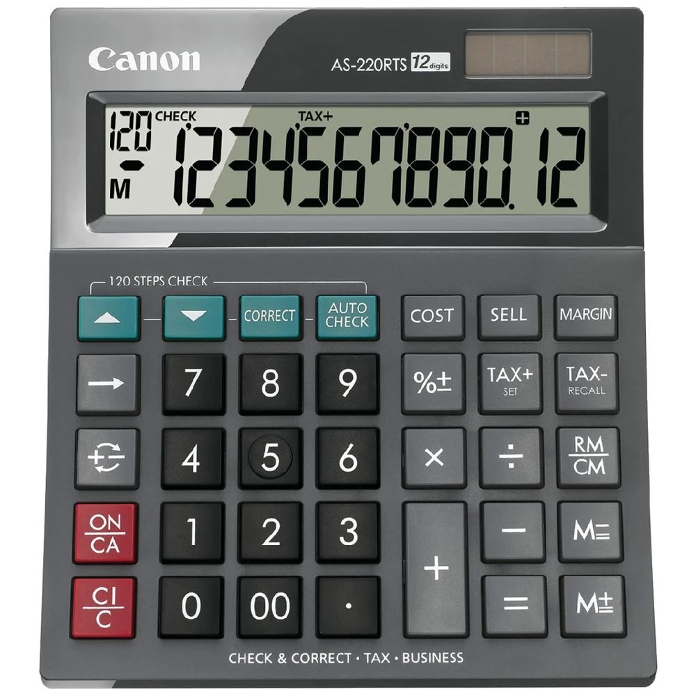 1 Canon Arc 12 Digit Desktop Tax Calculator AS-220RTS, 1 of 1