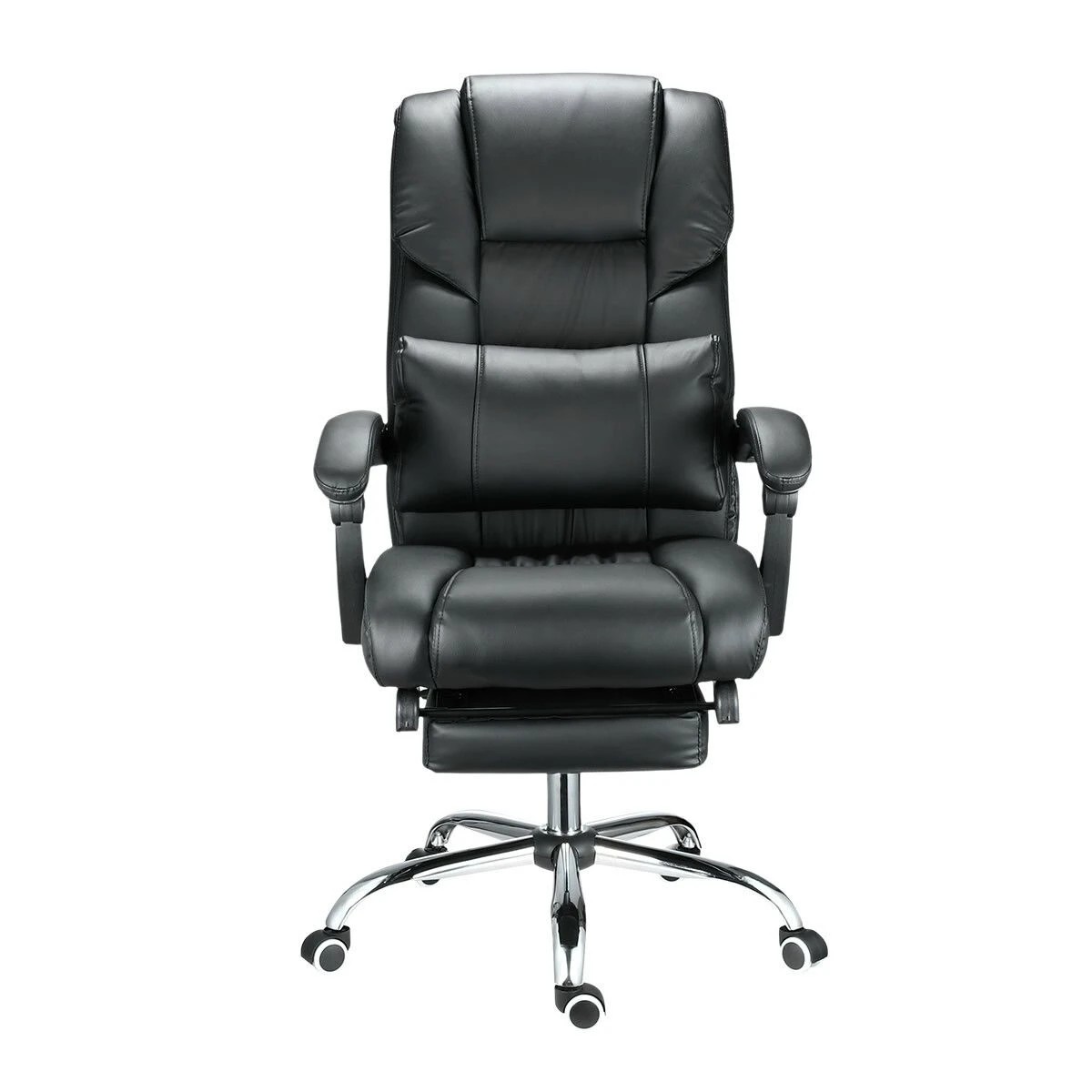 5 NEADER PU Leather 8-Point Massage Executive Office Chair w/ Lumbar Support Retractable Footrest, 5 of 5