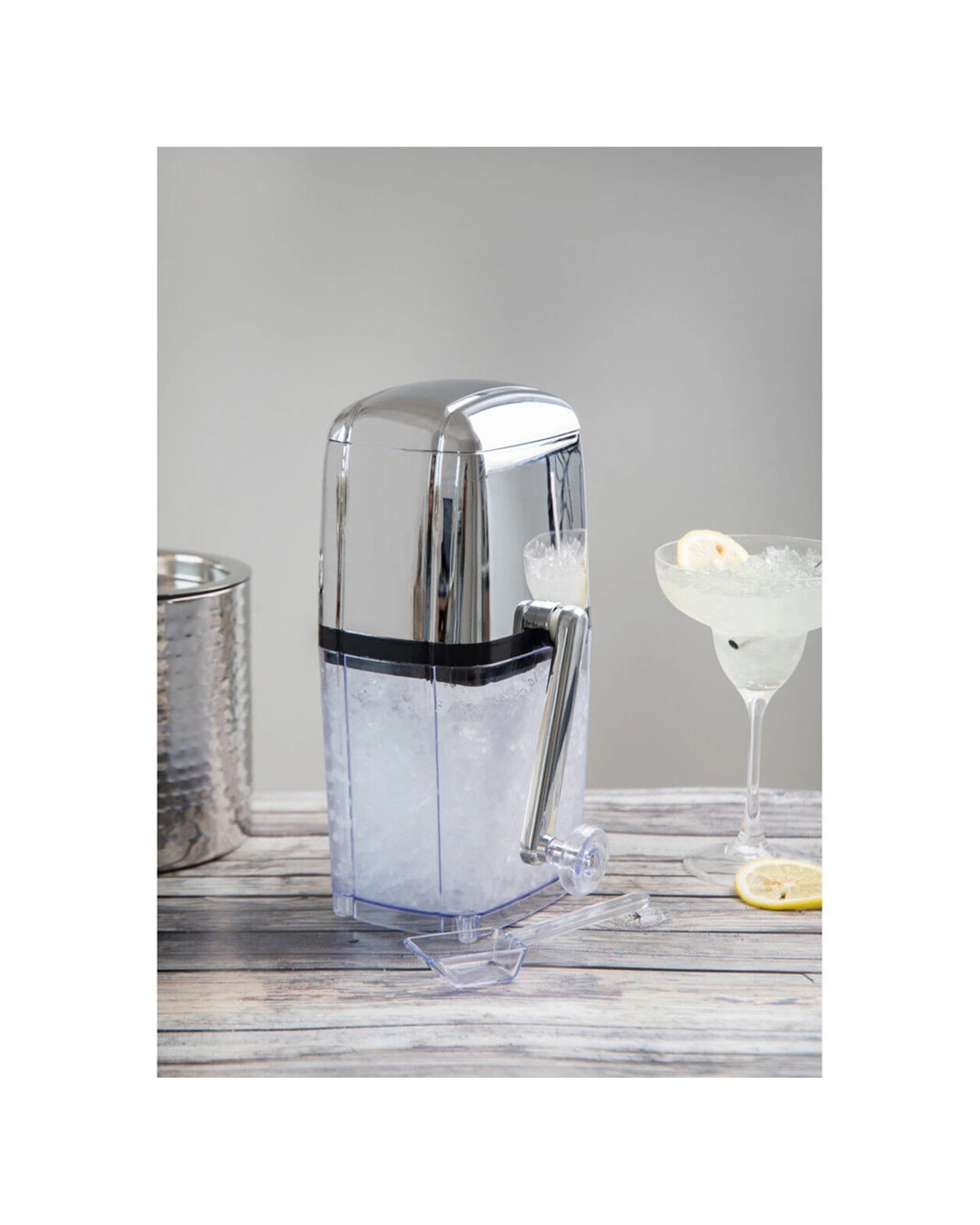 7 Barcraft 28cm Plastic Rotary Action Ice Crusher Shredding Machine - Silver, 7 of 8