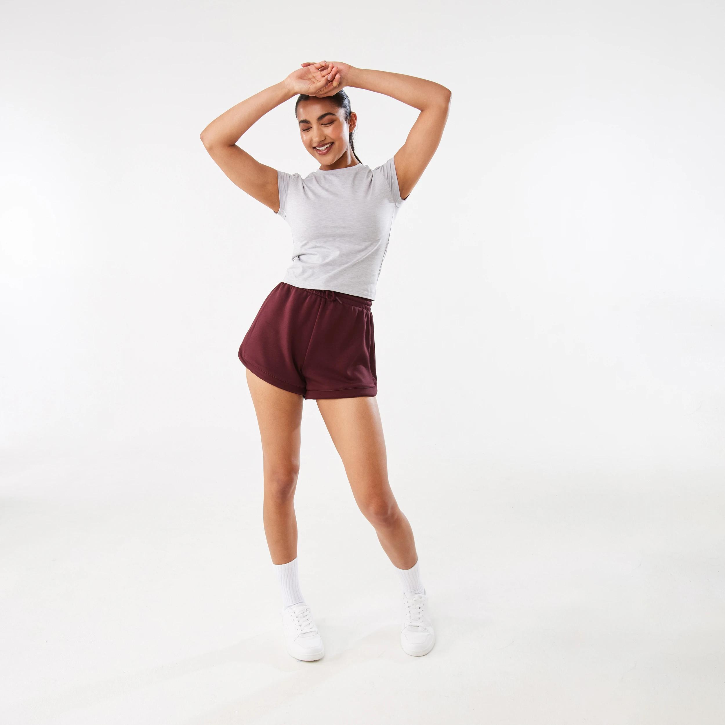 1 Active Womens Scuba Shorts BURGUNDY CHERRY, 1 of 7