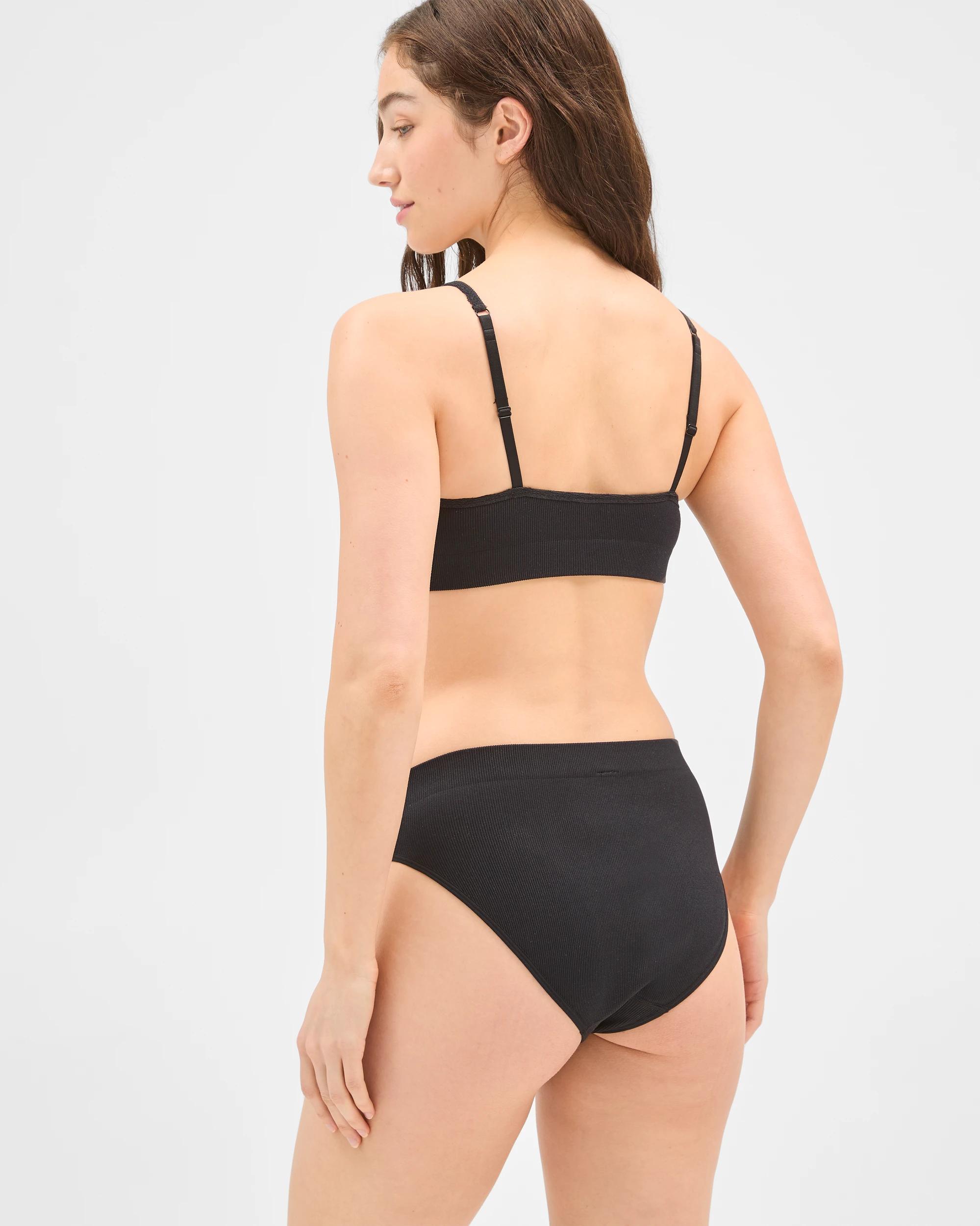 6 Lily Loves 2 Pack Rib Seamfree High Waist Bikini Briefs BLACK/GARDENIA, 6 of 6