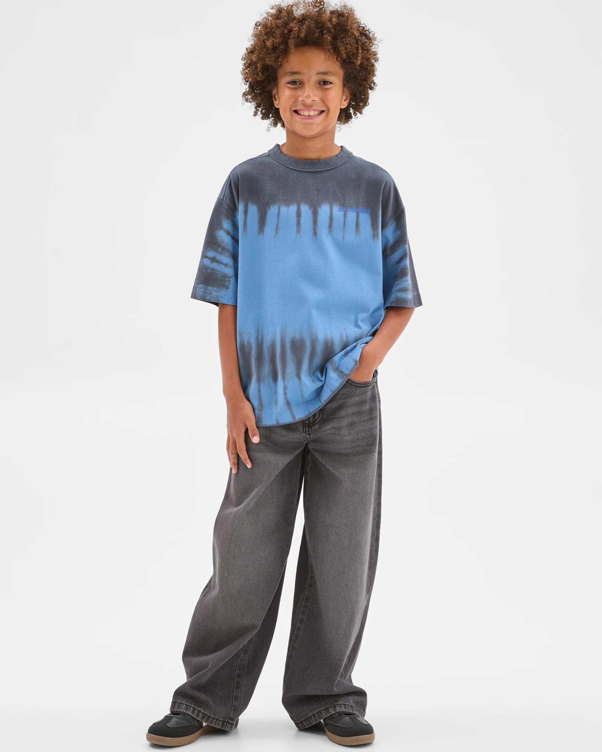 1 Target Kids Australian Cotton Oversized Tie Dye T-Shirt BLACK, 1 of 6